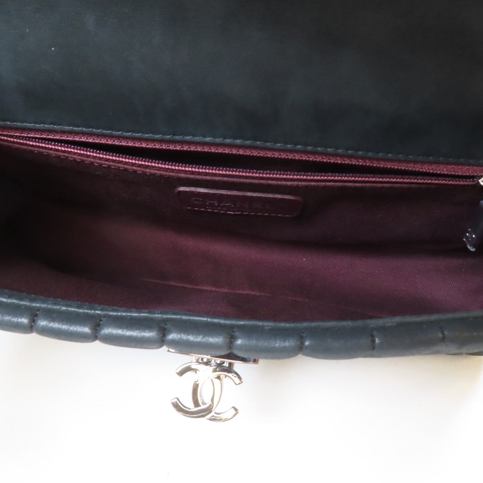 CHANEL 【激減優惠】皮革Chain Shoulder Bag銀扣鏈帶肩背袋黑色