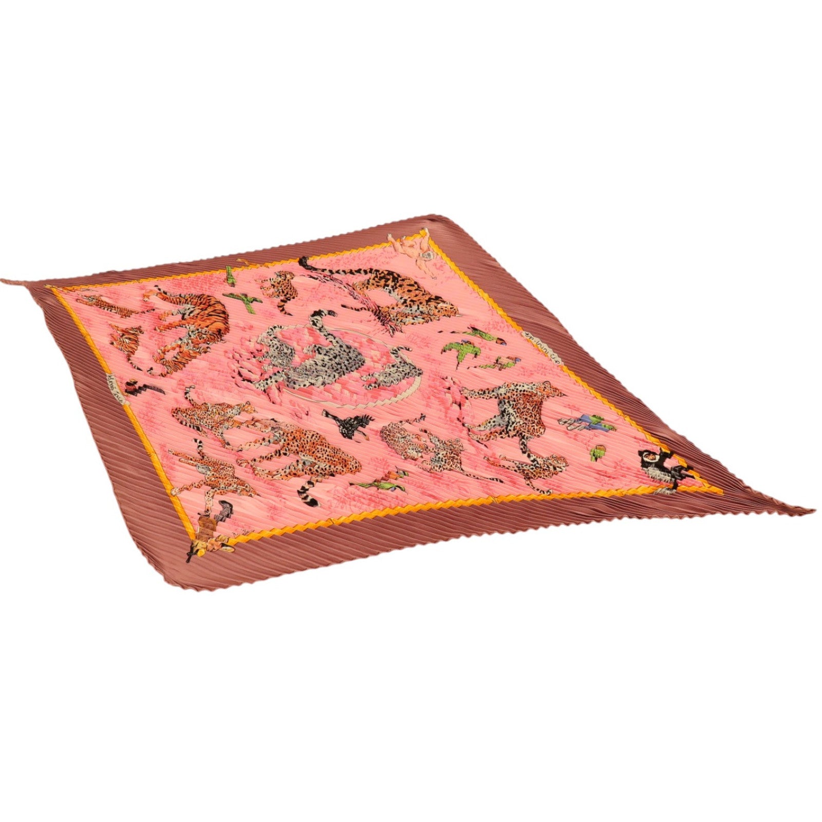 HERMES 絲質Pleated Triangle Scarf絲巾