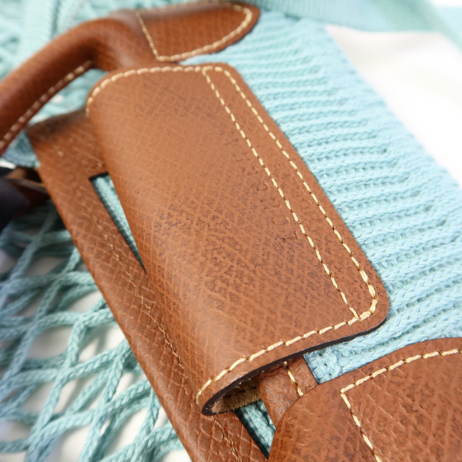 Longchamp 棉質/牛皮皮革2 Way Shoulder Bag金扣手挽肩背兩用袋