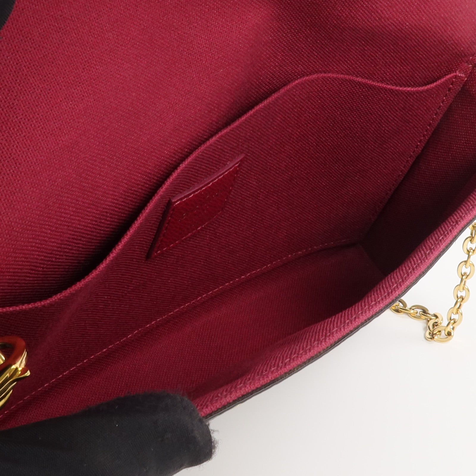 LOUIS VUITTON Monogram Pochette Felicie金扣鏈帶肩背袋