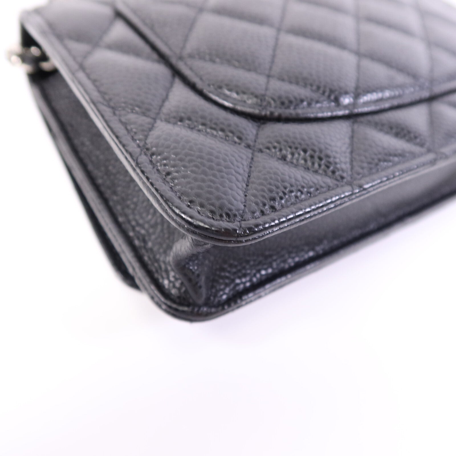 CHANEL 牛皮皮革WOC Wallet On Chain銀扣鏈帶肩背袋