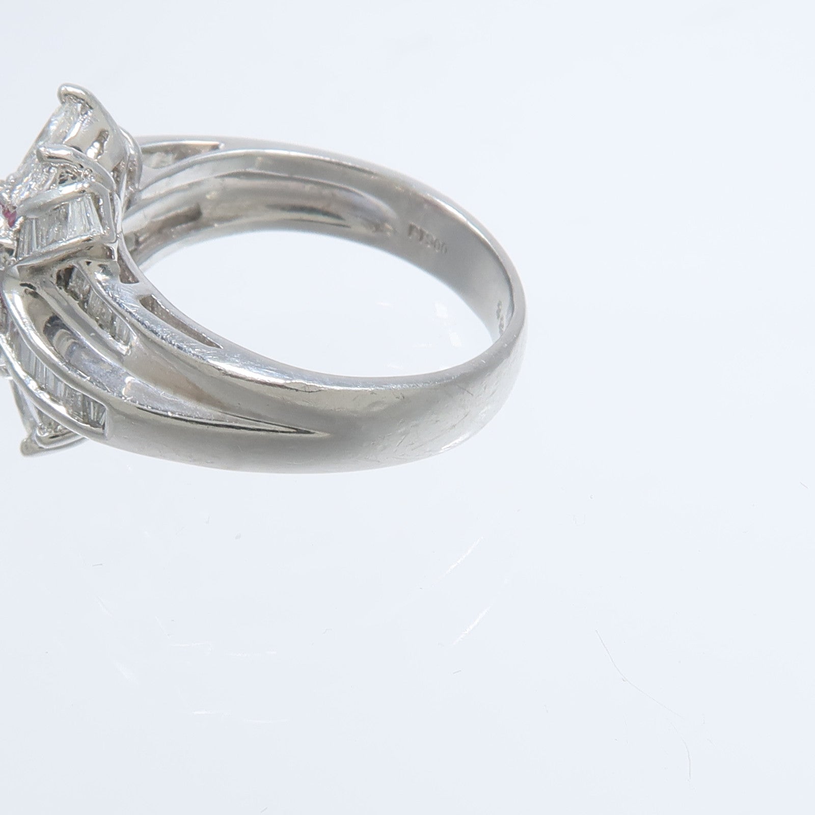 JEWELRY PT900鉑金Ruby Diamond Ring紅寶石/鑽石戒指