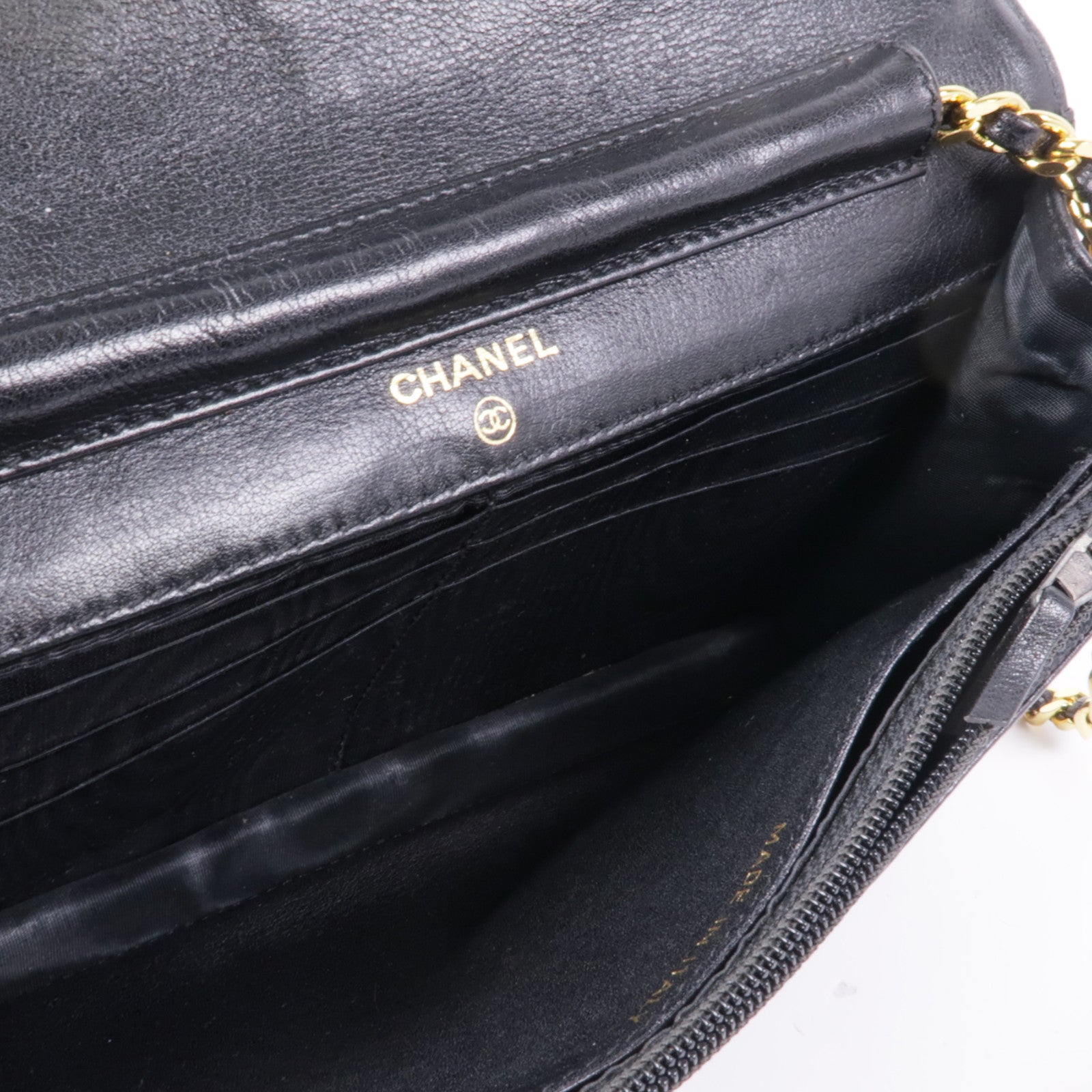 CHANEL 牛皮皮革Wallet On Chain金扣鏈帶肩背袋
