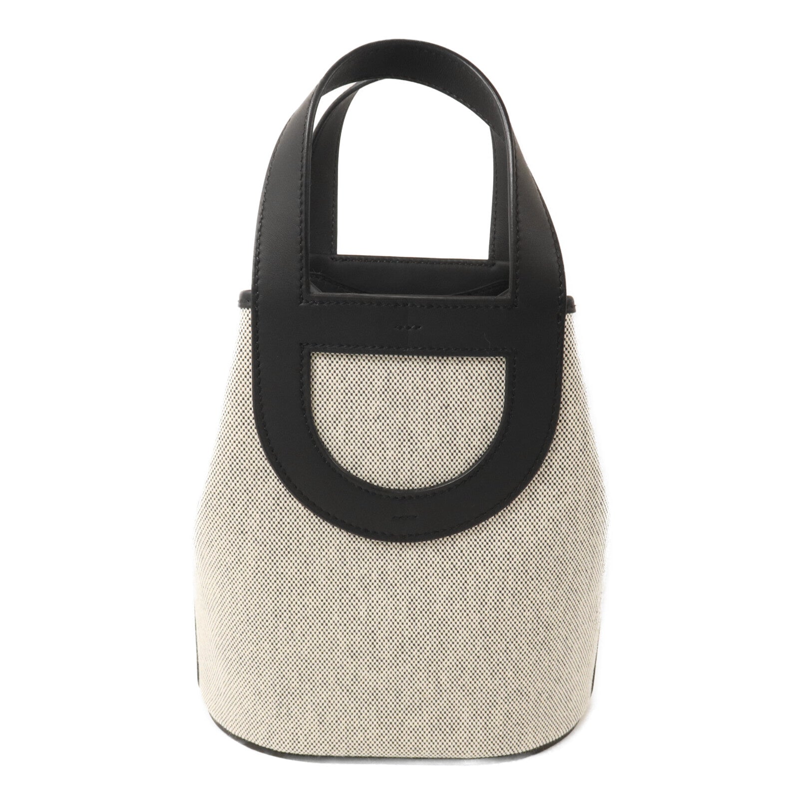 HERMES Toile H/Swift皮革In The Loop 18手挽袋Ecru/Noir