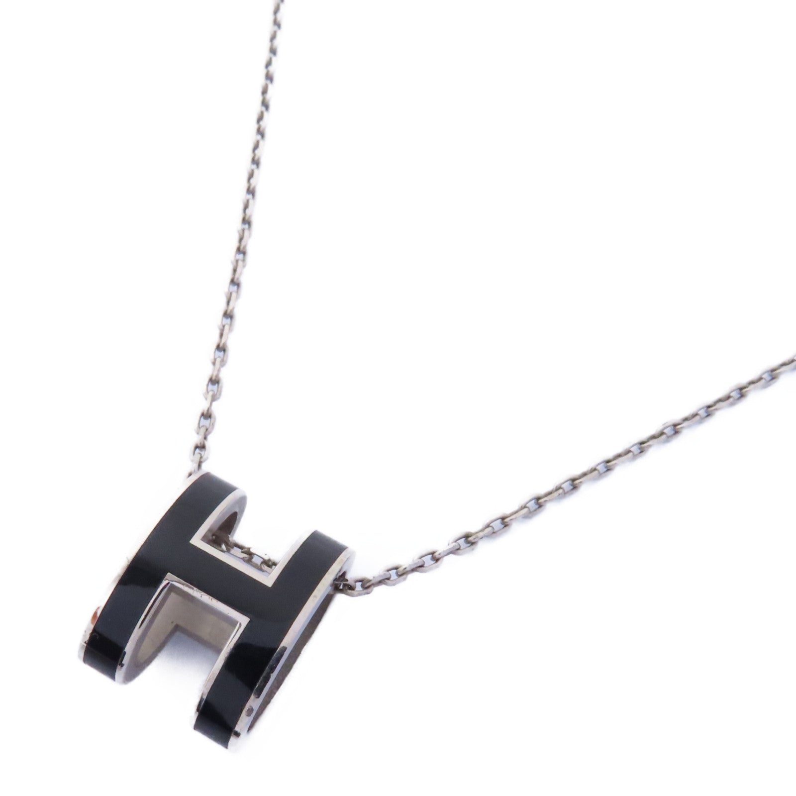 HERMES 金屬Pop H Necklace項鍊銀色/黑色