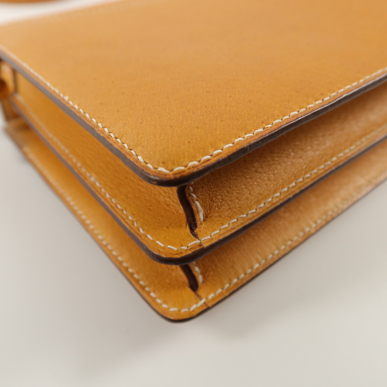 HERMES Peau De Porc皮革Roulis Mini肩背袋Toffee