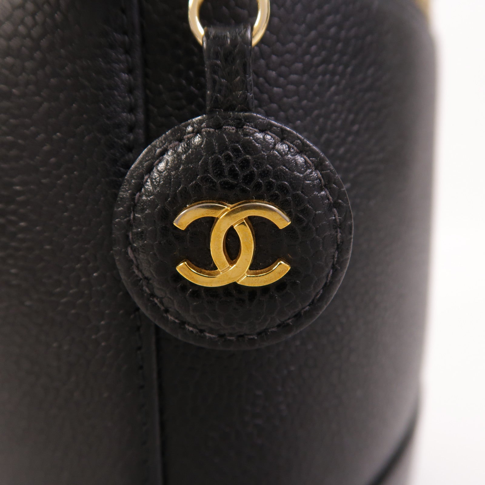 CHANEL 牛皮皮革Vintage Vanity Case金扣手挽袋