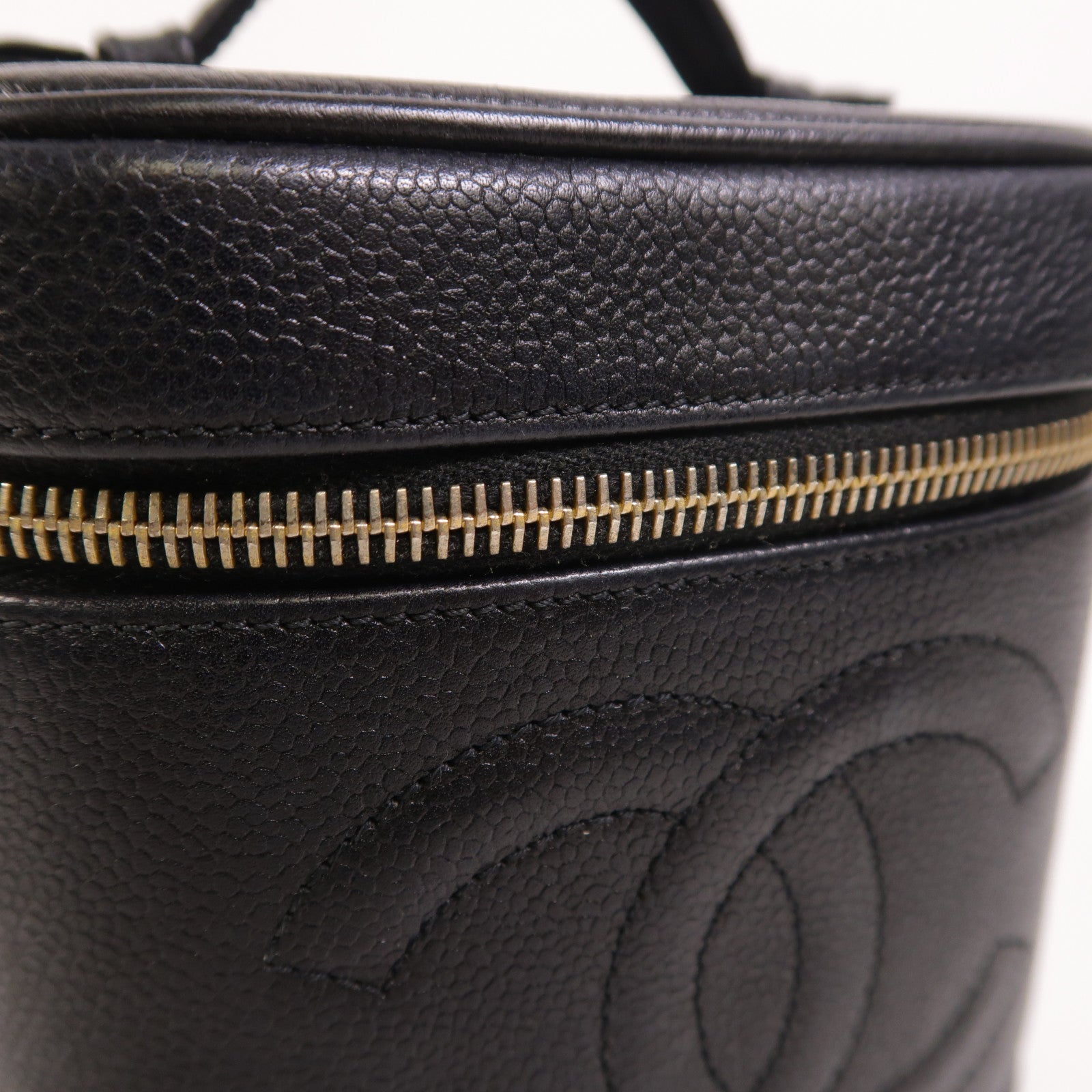 CHANEL 牛皮皮革Vintage Vanity Case金扣手挽袋