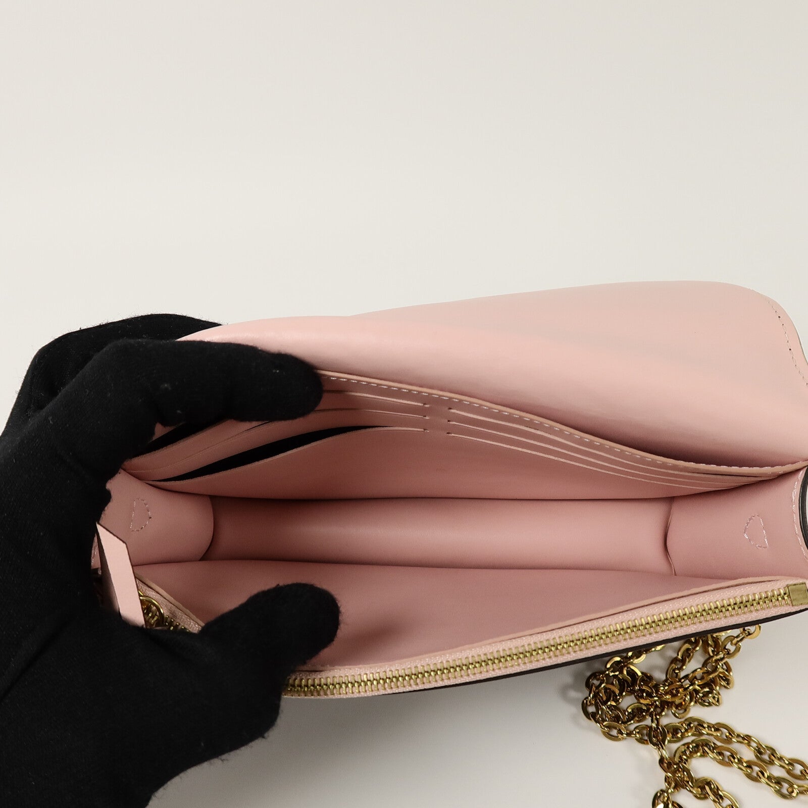 LOUIS VUITTON Monogram Flore Chain Wallet鏈帶肩背袋