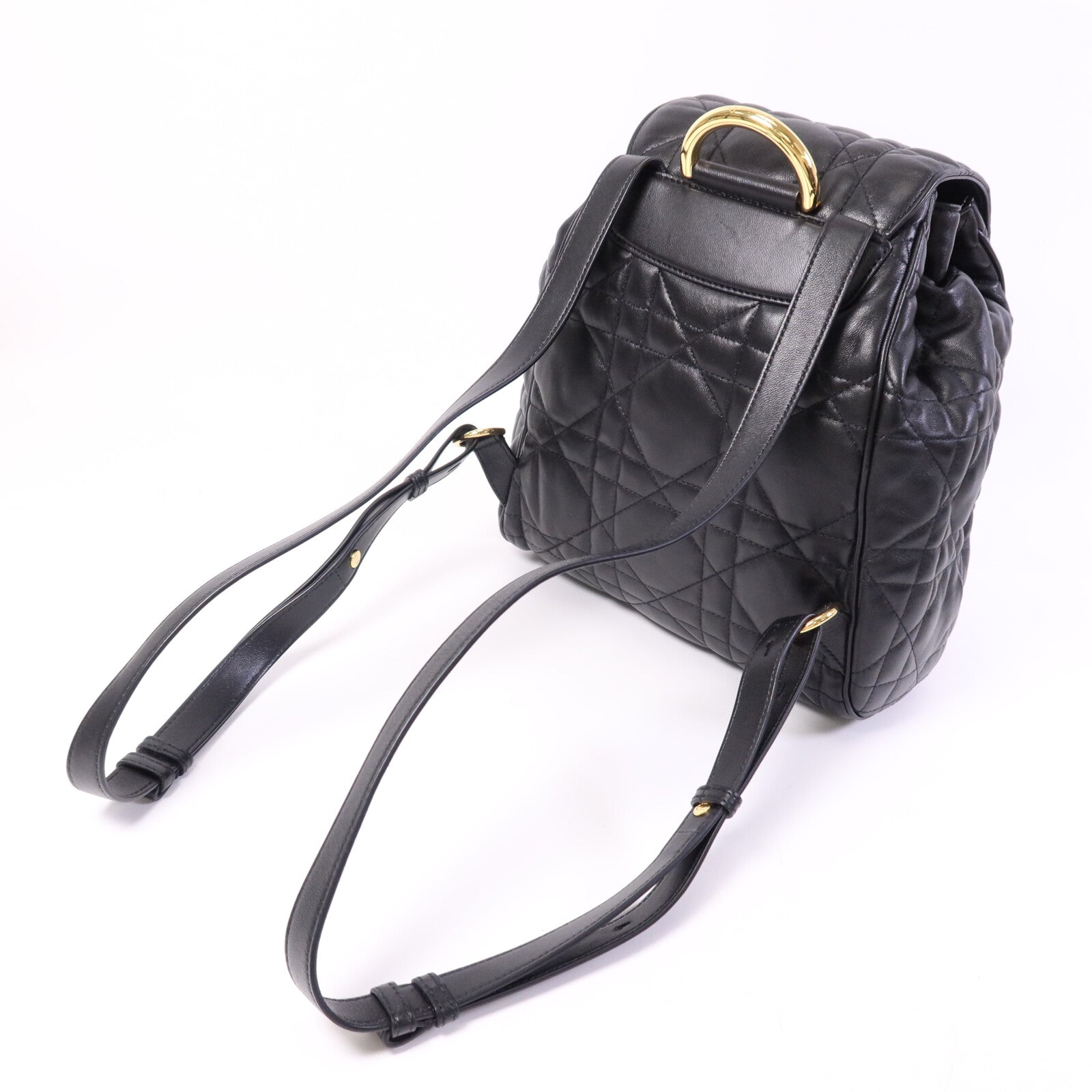 Dior 【激減優惠】羊皮皮革Caro Backpack Medium金扣背包