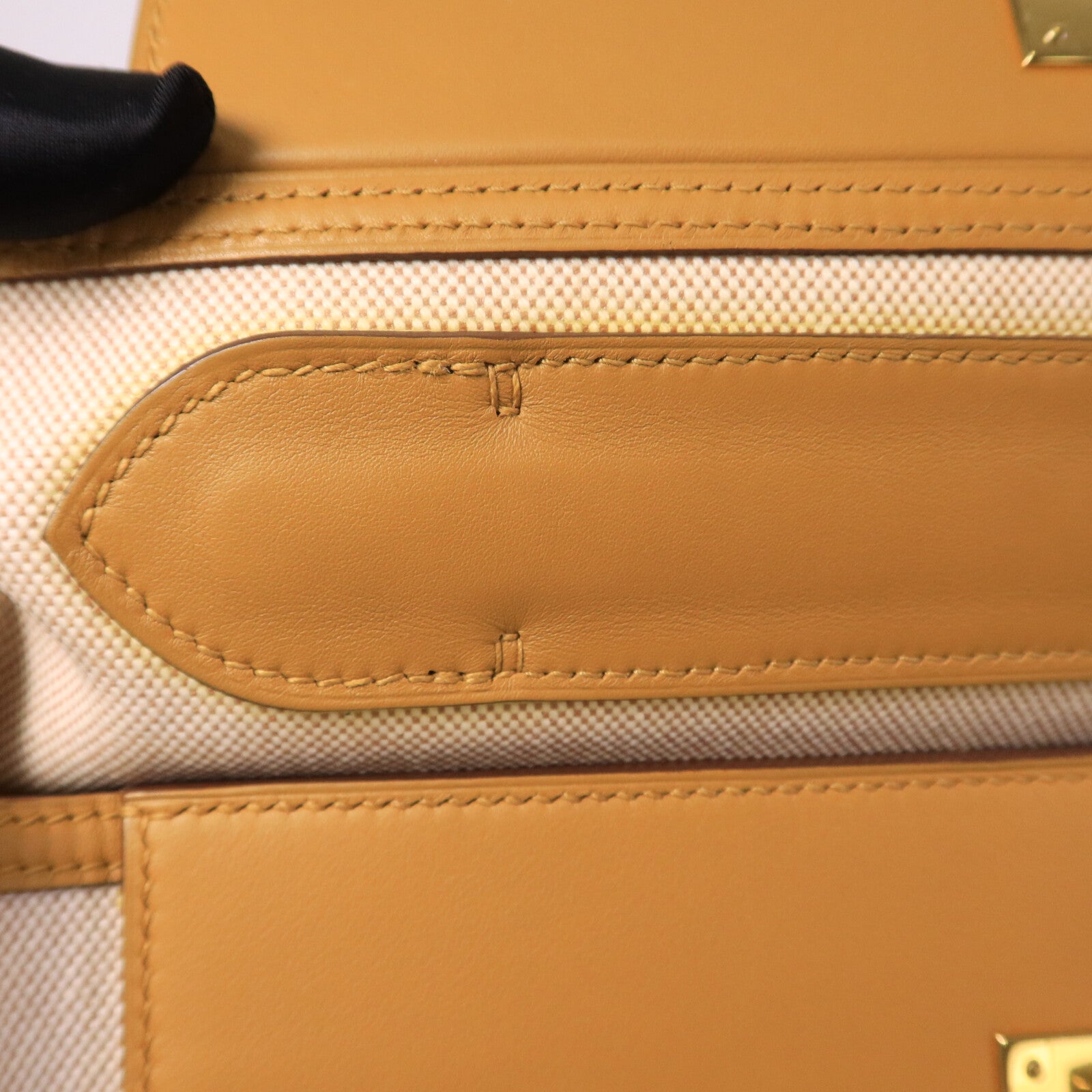 HERMES 帆布/Swift皮革24/24 35CM手挽袋Sesame