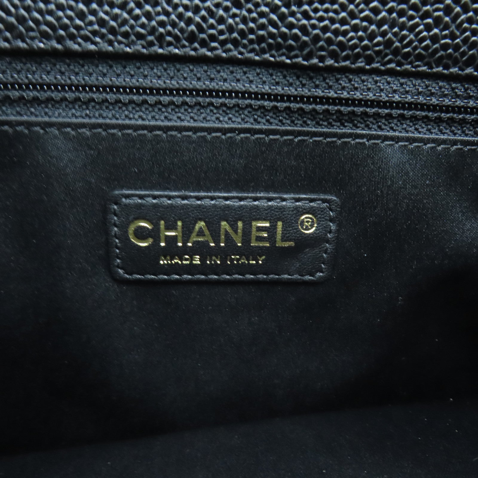CHANEL 【激減優惠】菱格Caviar皮革GST Grand Shopping Tote Bag金扣肩背袋黑色