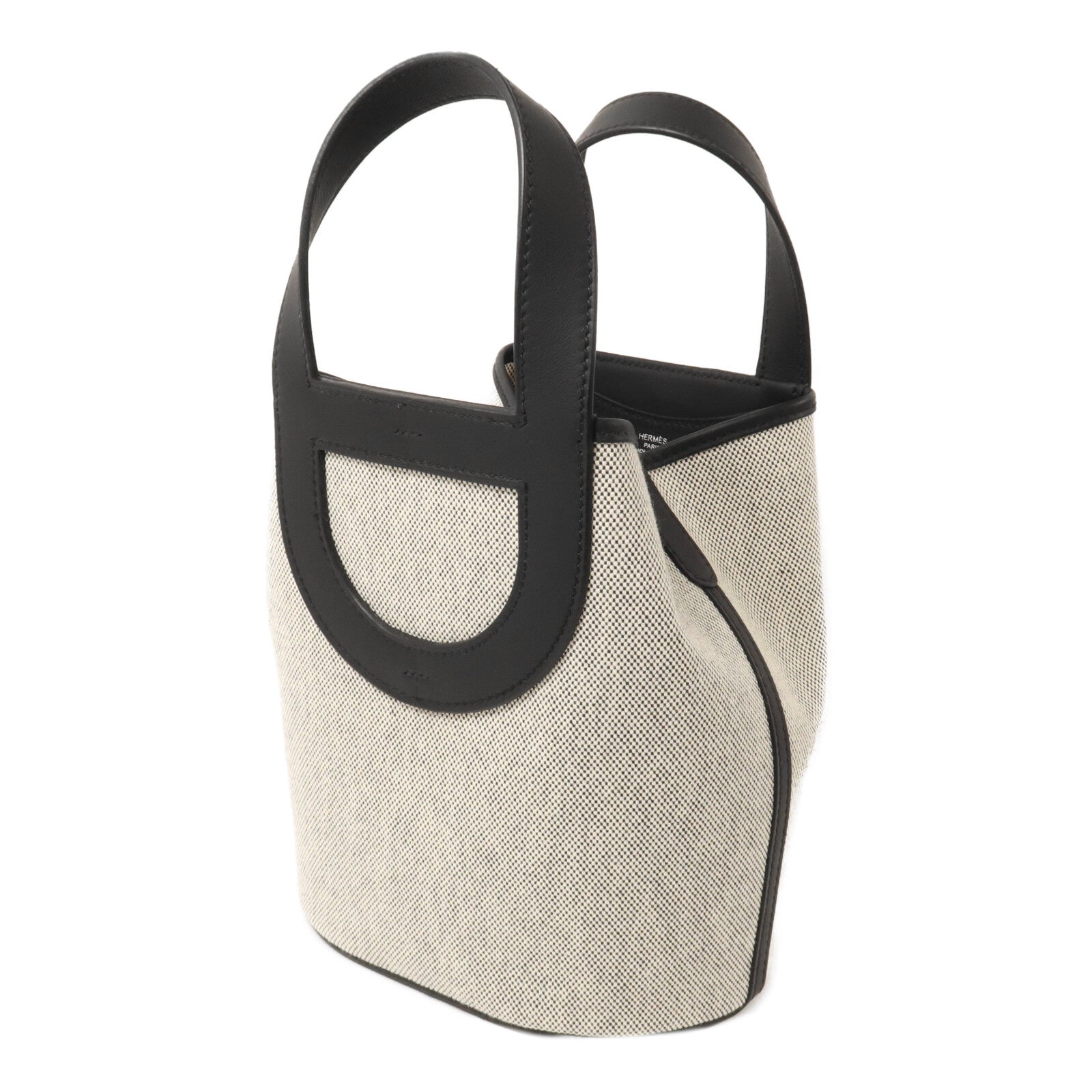 HERMES Toile H/Swift皮革In The Loop 18手挽袋Ecru/Noir
