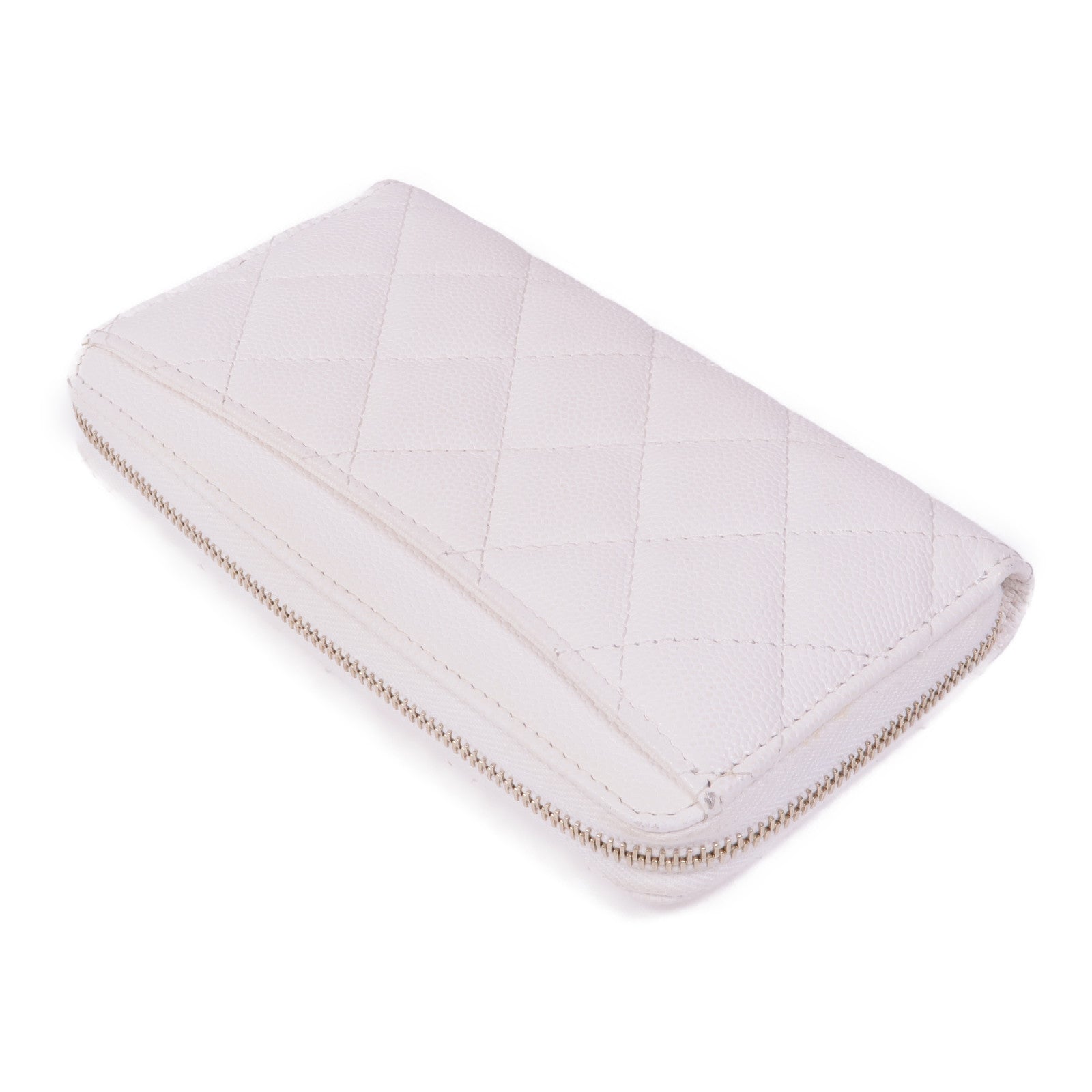 CHANEL 牛皮皮革Zipped Wallet金扣長錢包