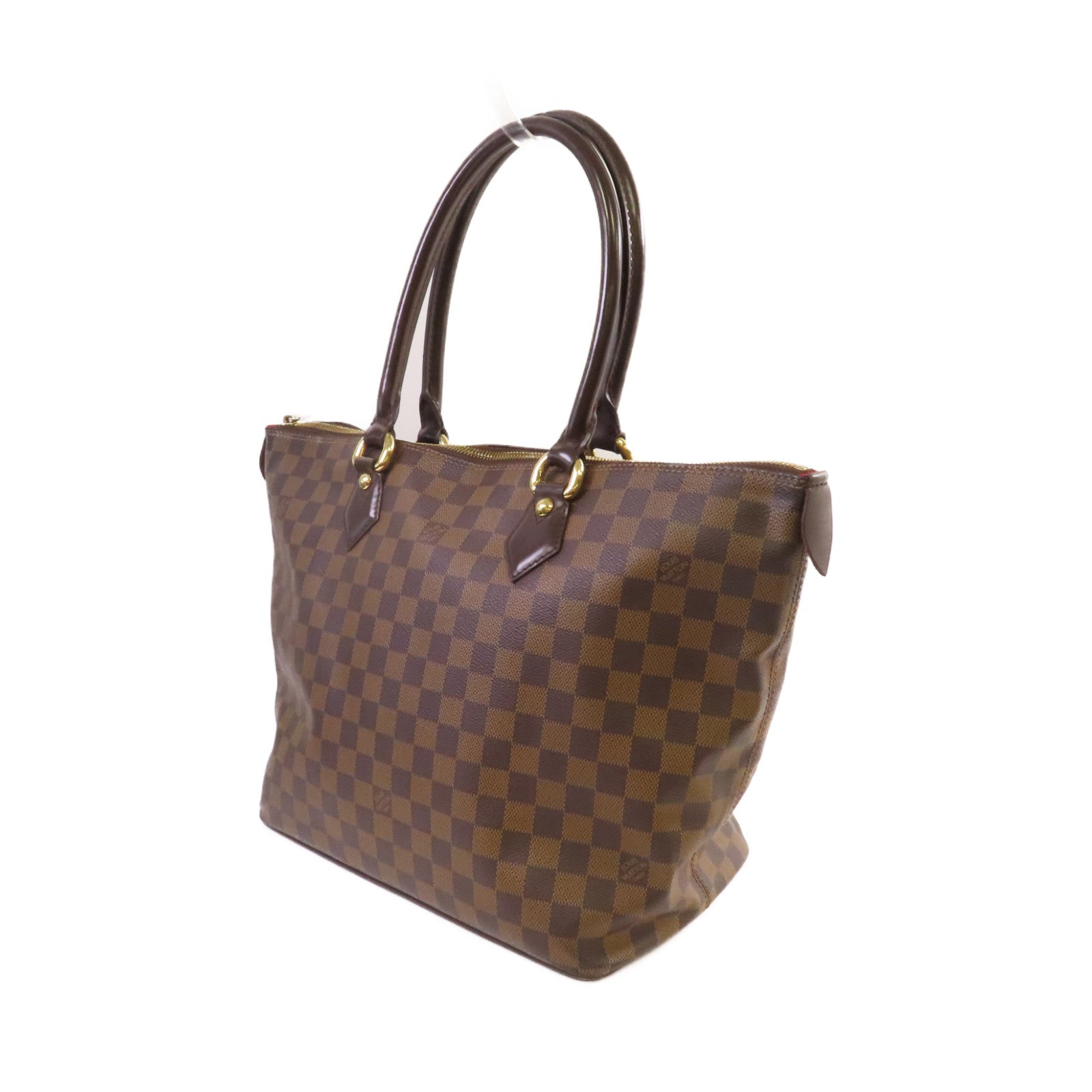 LOUIS VUITTON Damier Ebene Saleya MM Tote Bag金扣肩背袋啡色