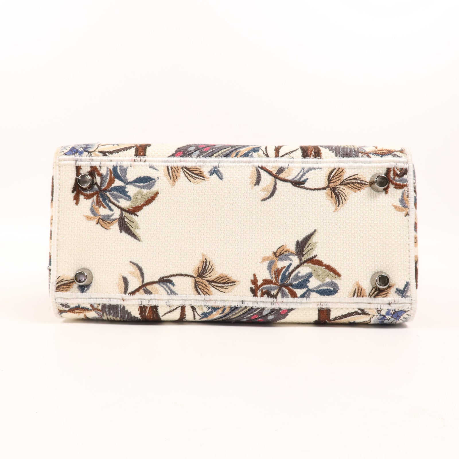 Dior 帆布Lady Dior Medium銀扣手挽肩背兩用袋