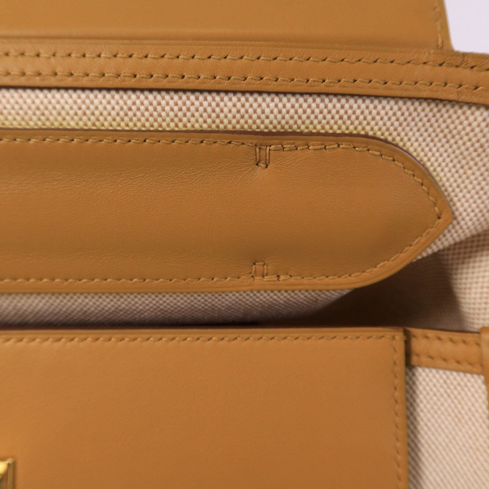 HERMES 帆布/Swift皮革24/24 35CM手挽袋Sesame