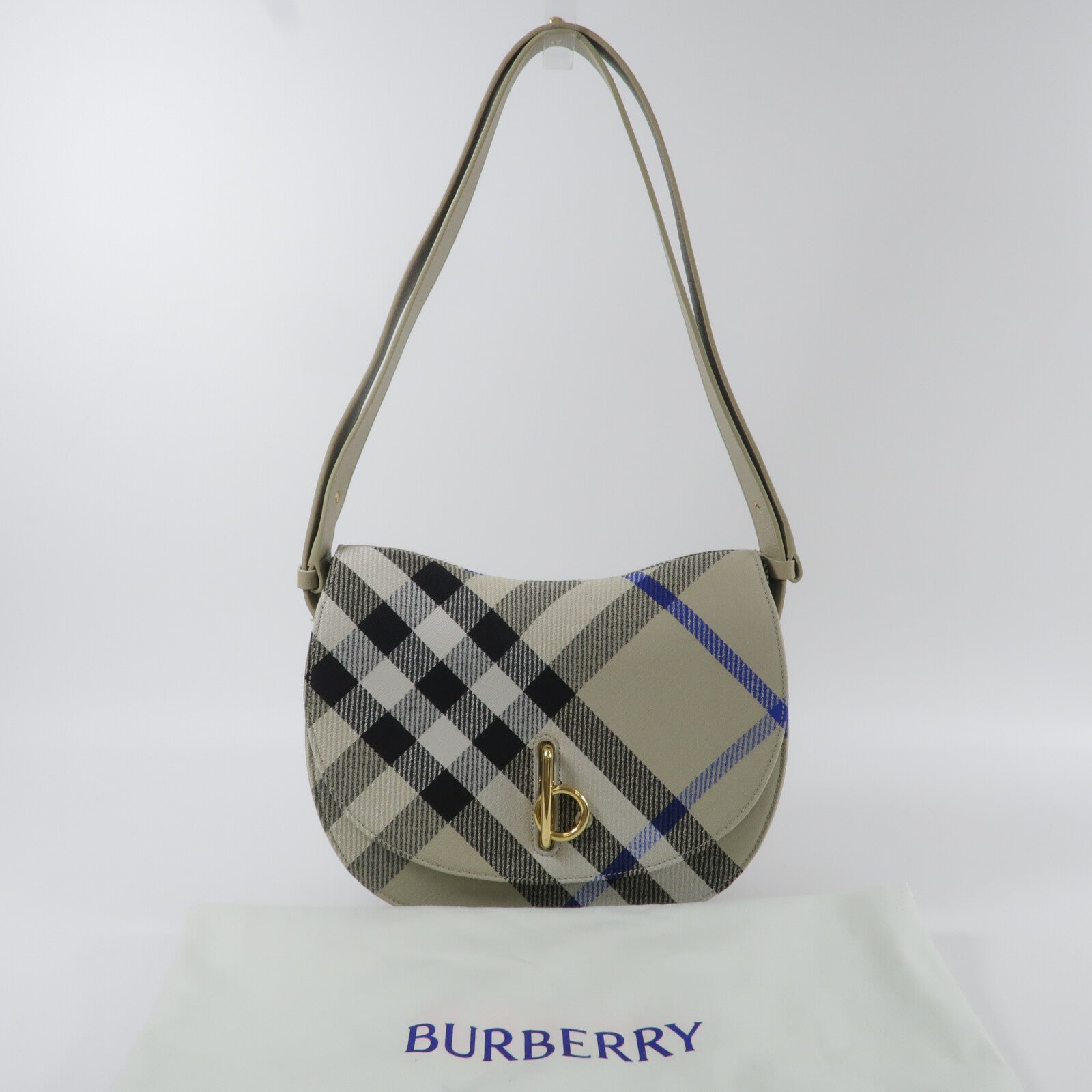 BURBERRY 帆布/牛皮皮革Rocking Horse Bag Medium肩背袋