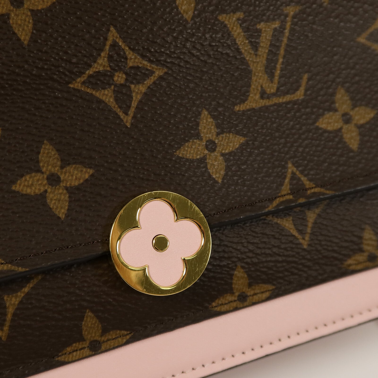 LOUIS VUITTON Monogram Flore Chain Wallet鏈帶肩背袋