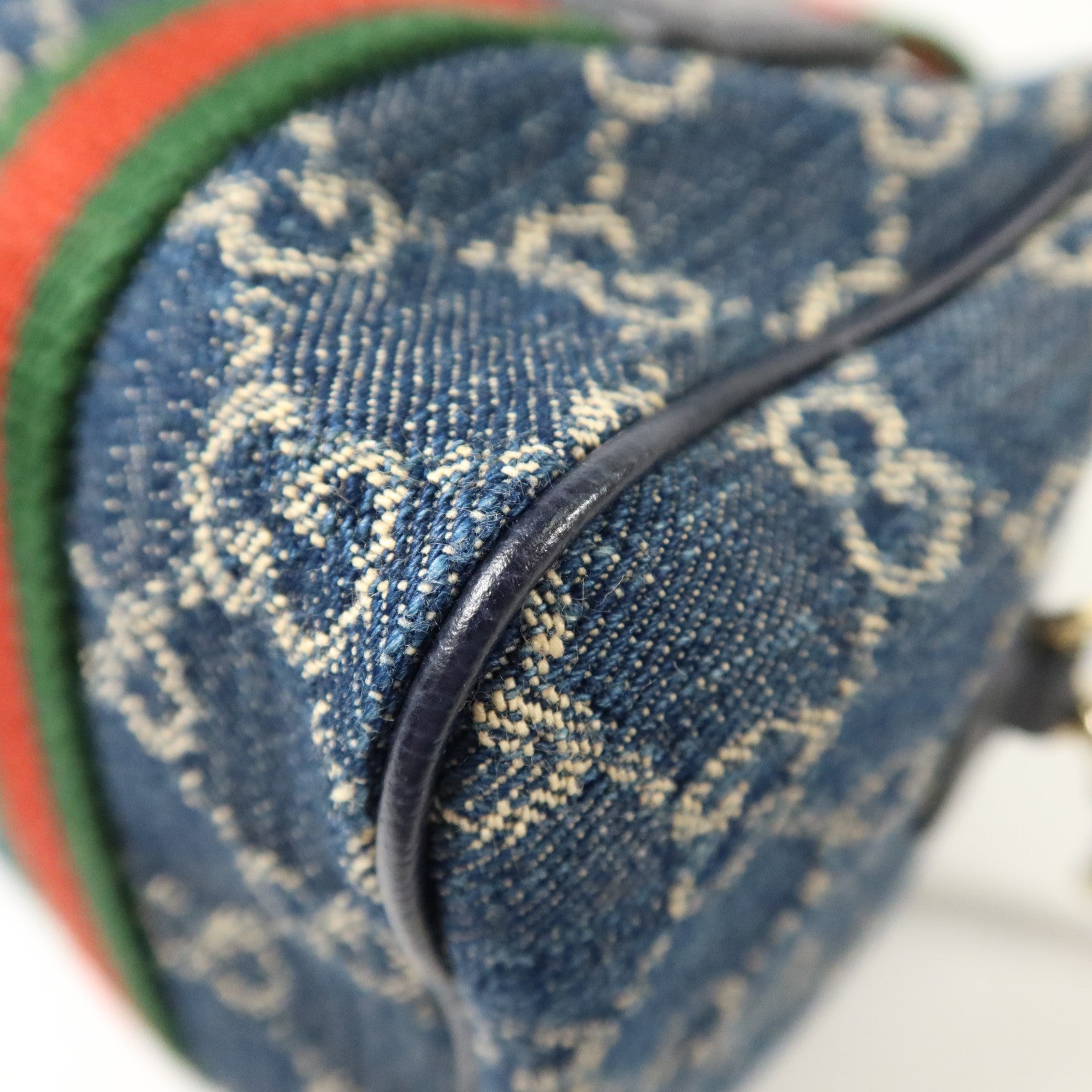 GUCCI 牛仔布Ophidia Boston銀扣手挽肩背兩用袋