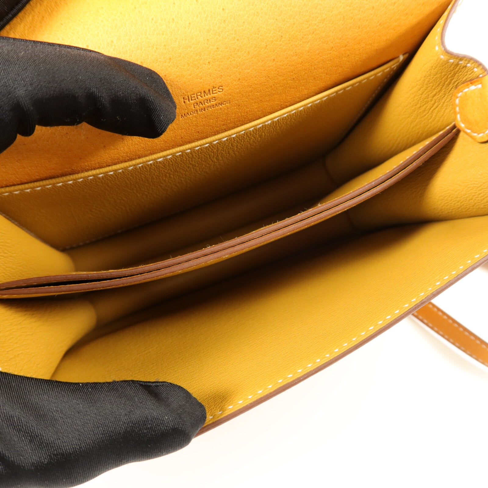 HERMES Peau De Porc皮革Roulis Mini肩背袋Toffee