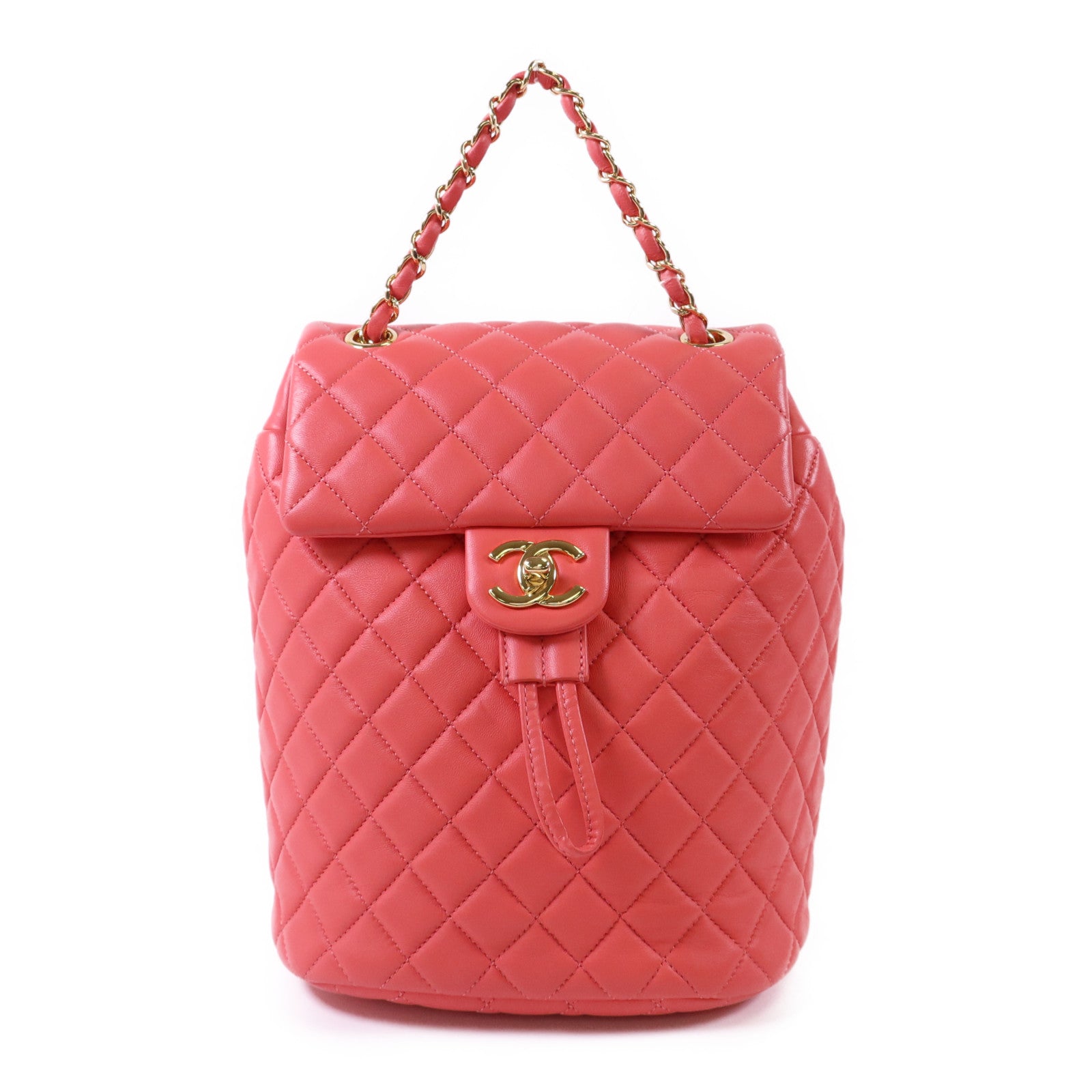 CHANEL 【激減優惠】羊皮皮革Backpack金扣背包