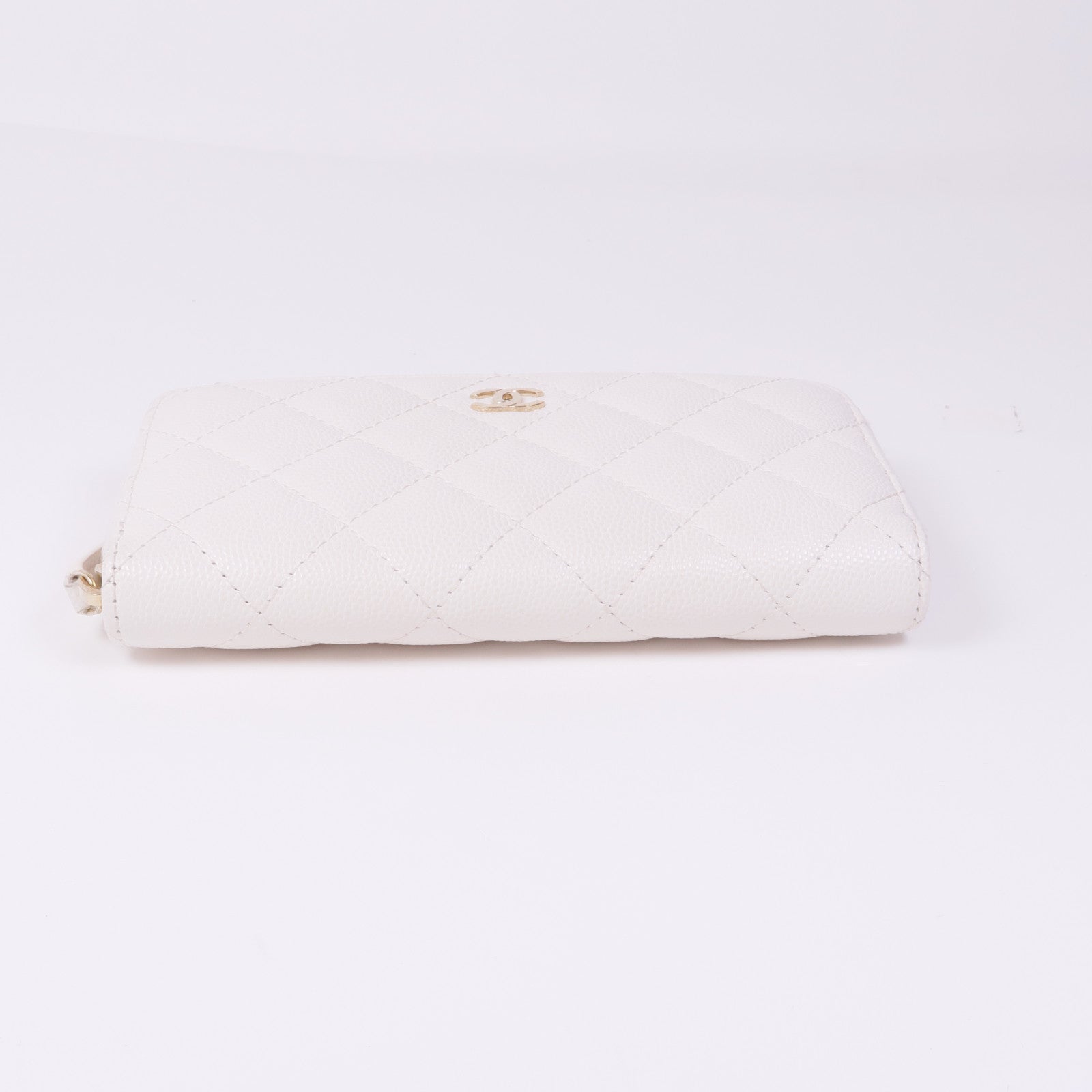 CHANEL 牛皮皮革Zipped Wallet金扣長錢包