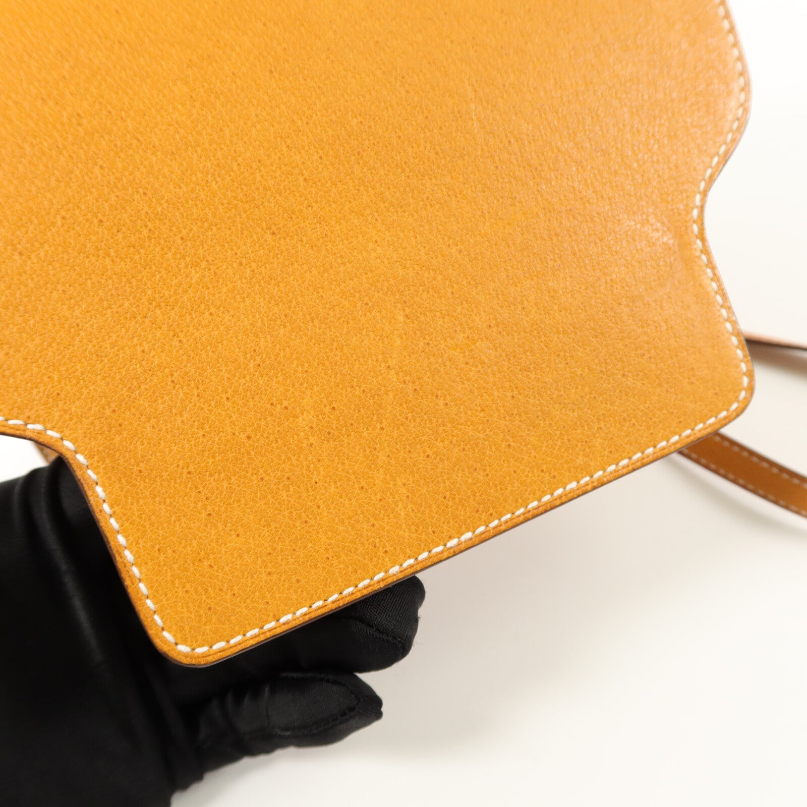 HERMES Peau De Porc皮革Roulis Mini肩背袋Toffee