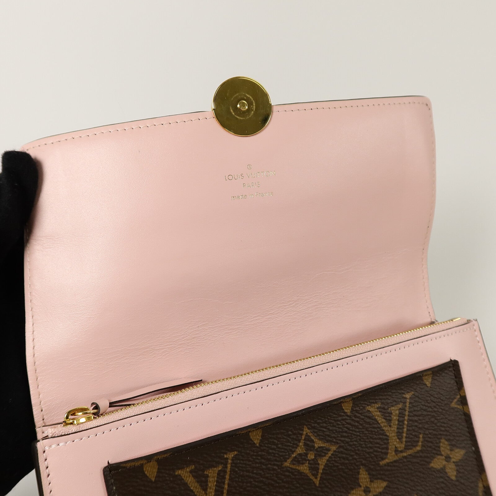 LOUIS VUITTON Monogram Flore Chain Wallet鏈帶肩背袋