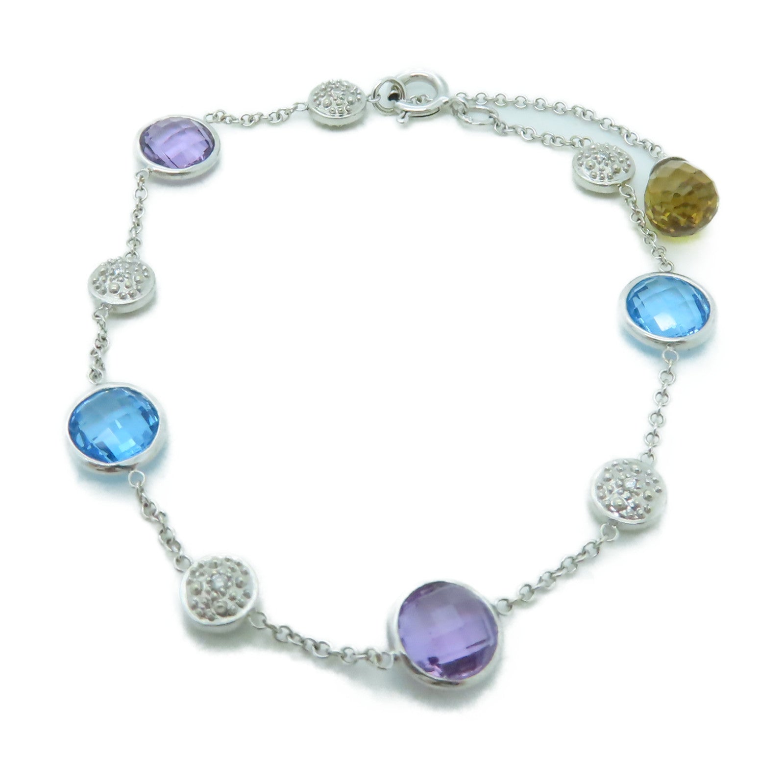 JEWELRY 【激減優惠】18K白金Bracelet手鏈藍色/紫色/黃色
