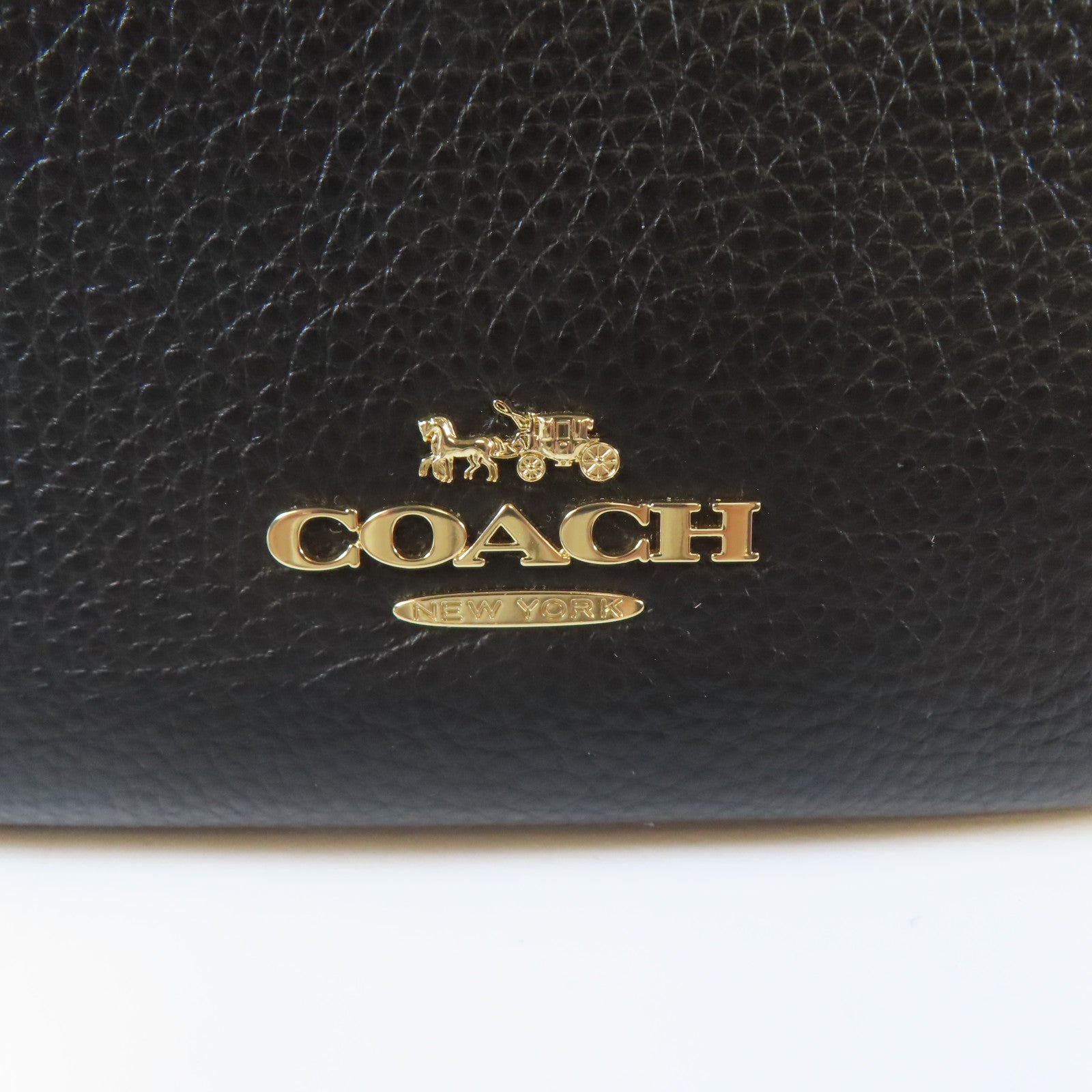 COACH 牛皮皮革Shoulder Bag金扣肩背袋黑色