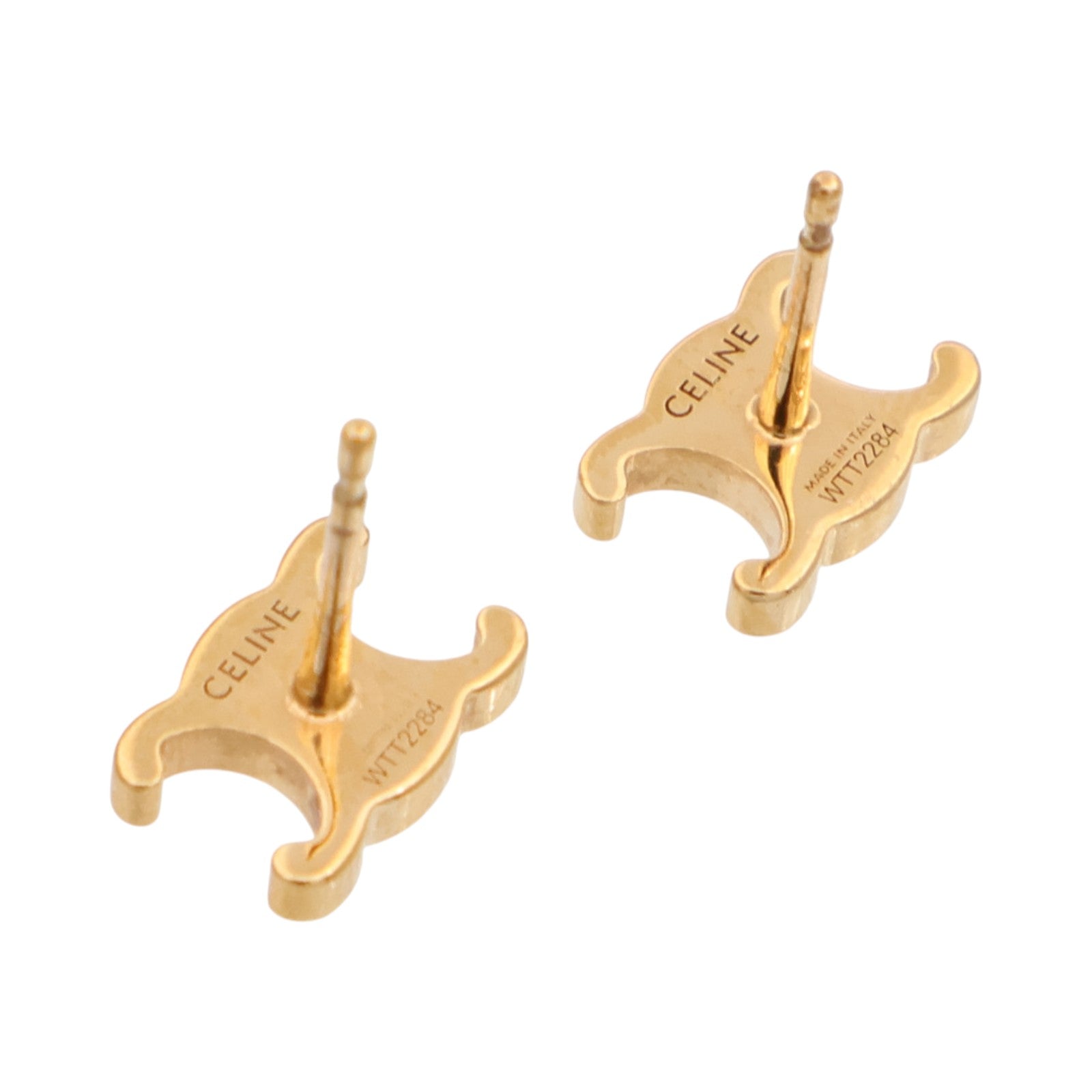 CELINE 黄銅Triomphe Studs Earrings耳環