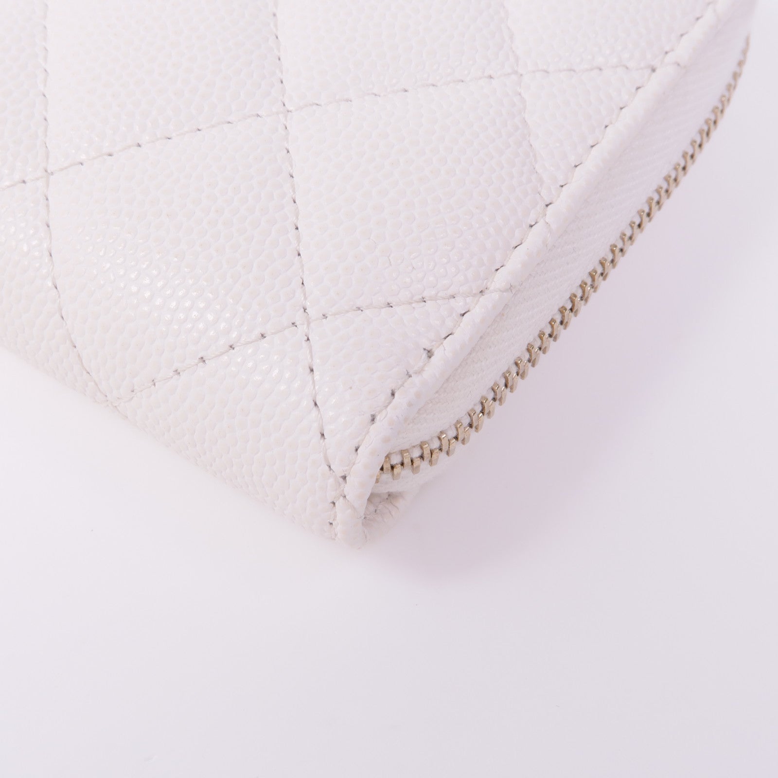 CHANEL 牛皮皮革Zipped Wallet金扣長錢包