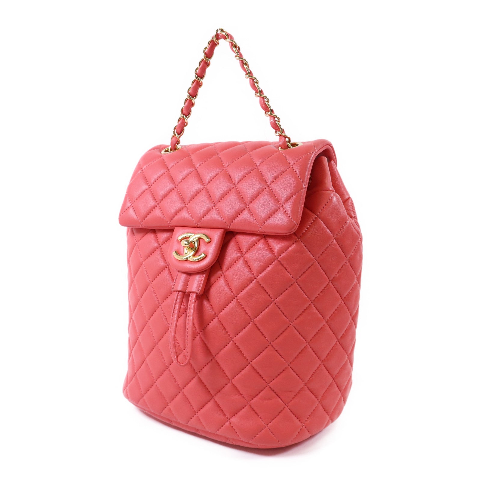 CHANEL 【激減優惠】羊皮皮革Backpack金扣背包