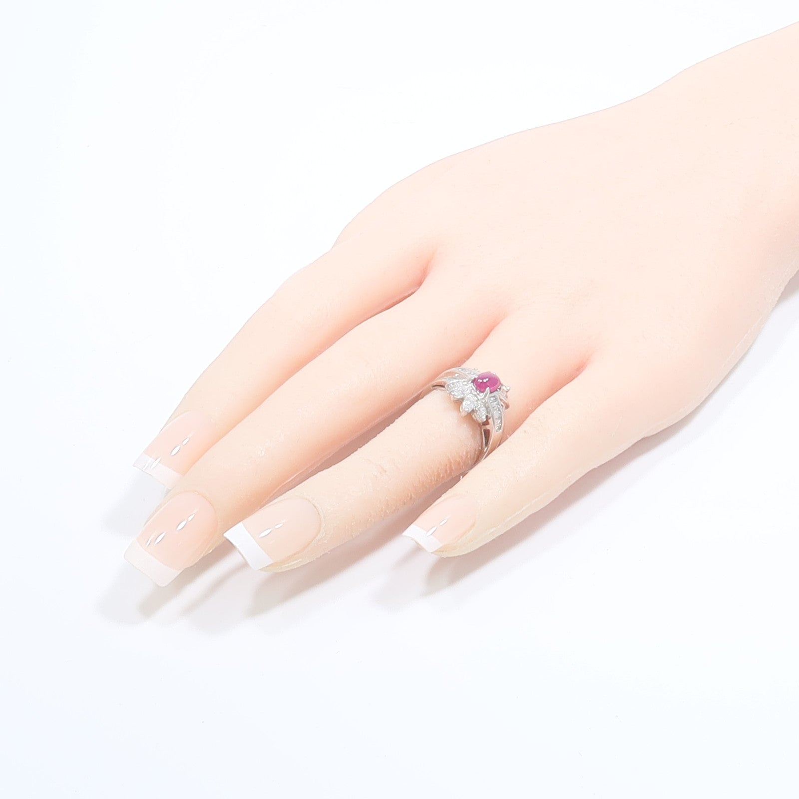 JEWELRY PT900鉑金Ruby Diamond Ring紅寶石/鑽石戒指