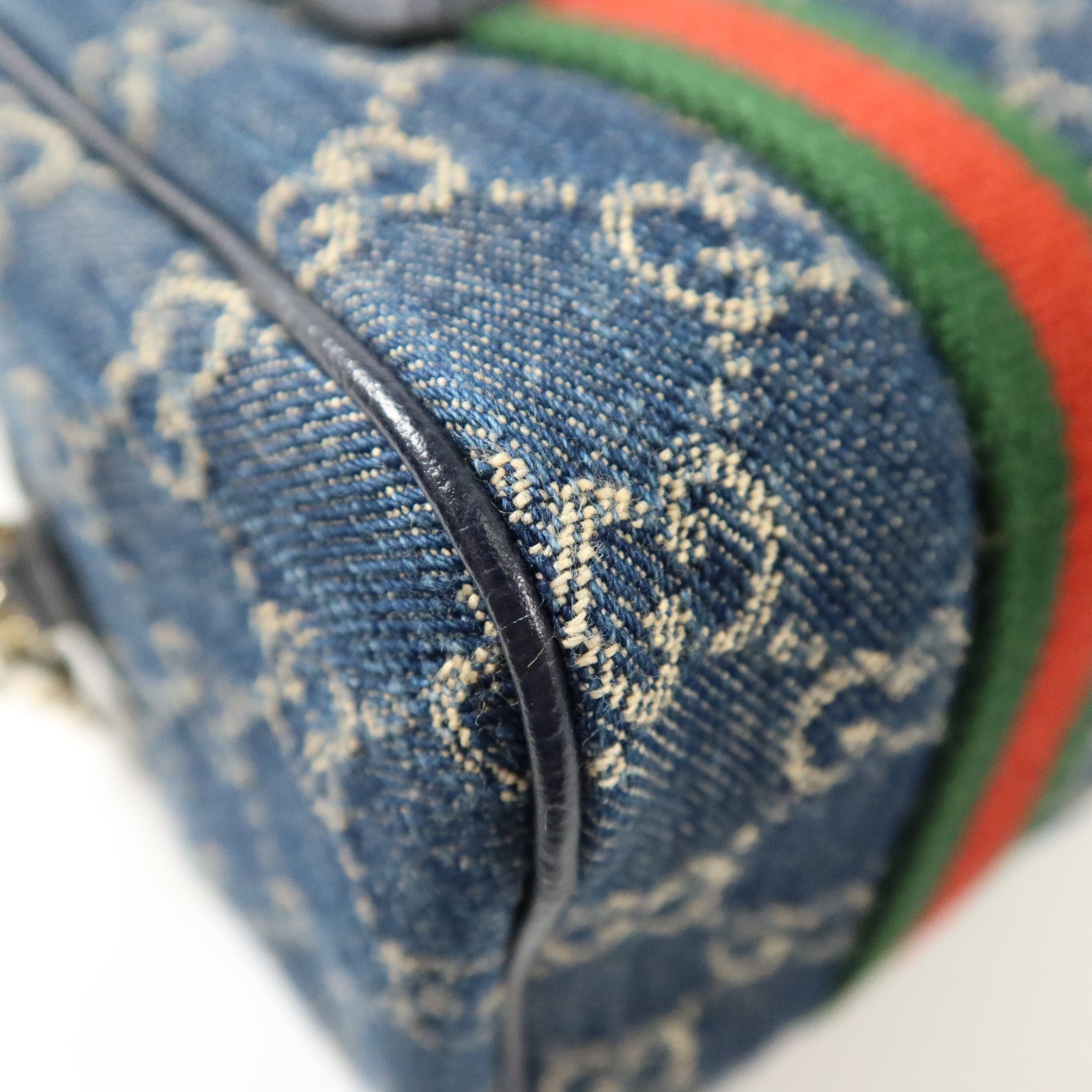 GUCCI 牛仔布Ophidia Boston銀扣手挽肩背兩用袋