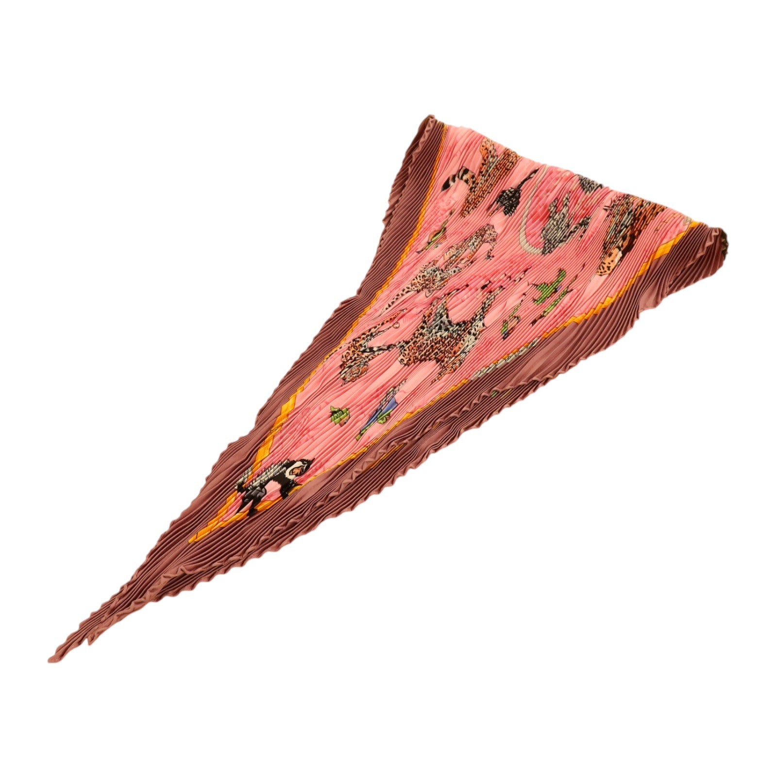HERMES 絲質Pleated Triangle Scarf絲巾