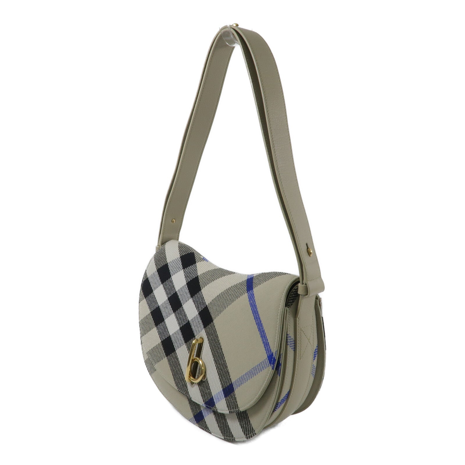 BURBERRY 帆布/牛皮皮革Rocking Horse Bag Medium肩背袋