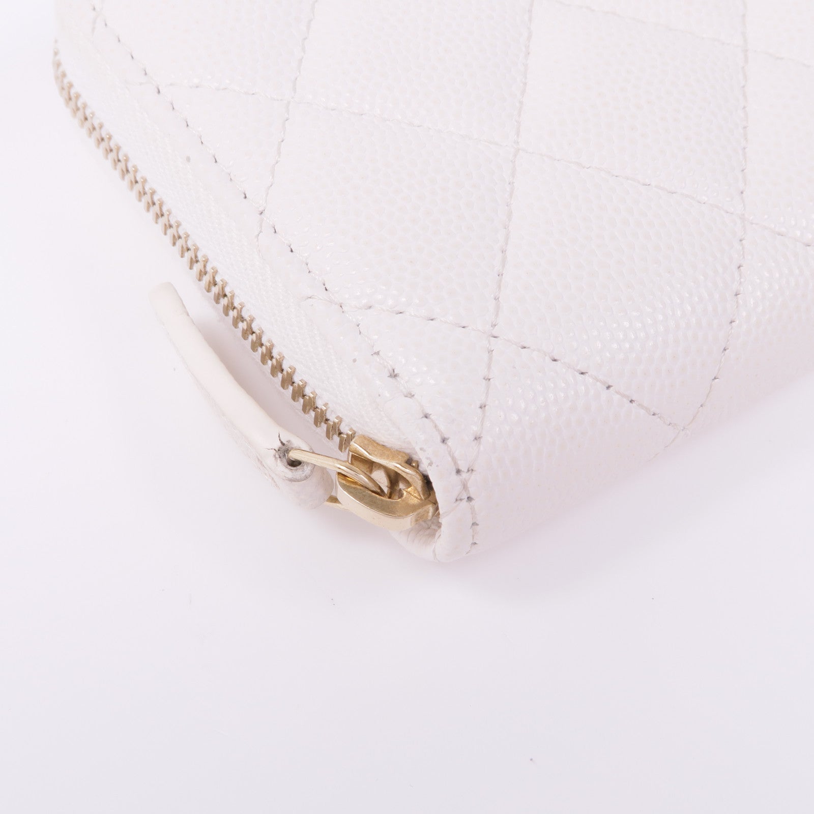 CHANEL 牛皮皮革Zipped Wallet金扣長錢包