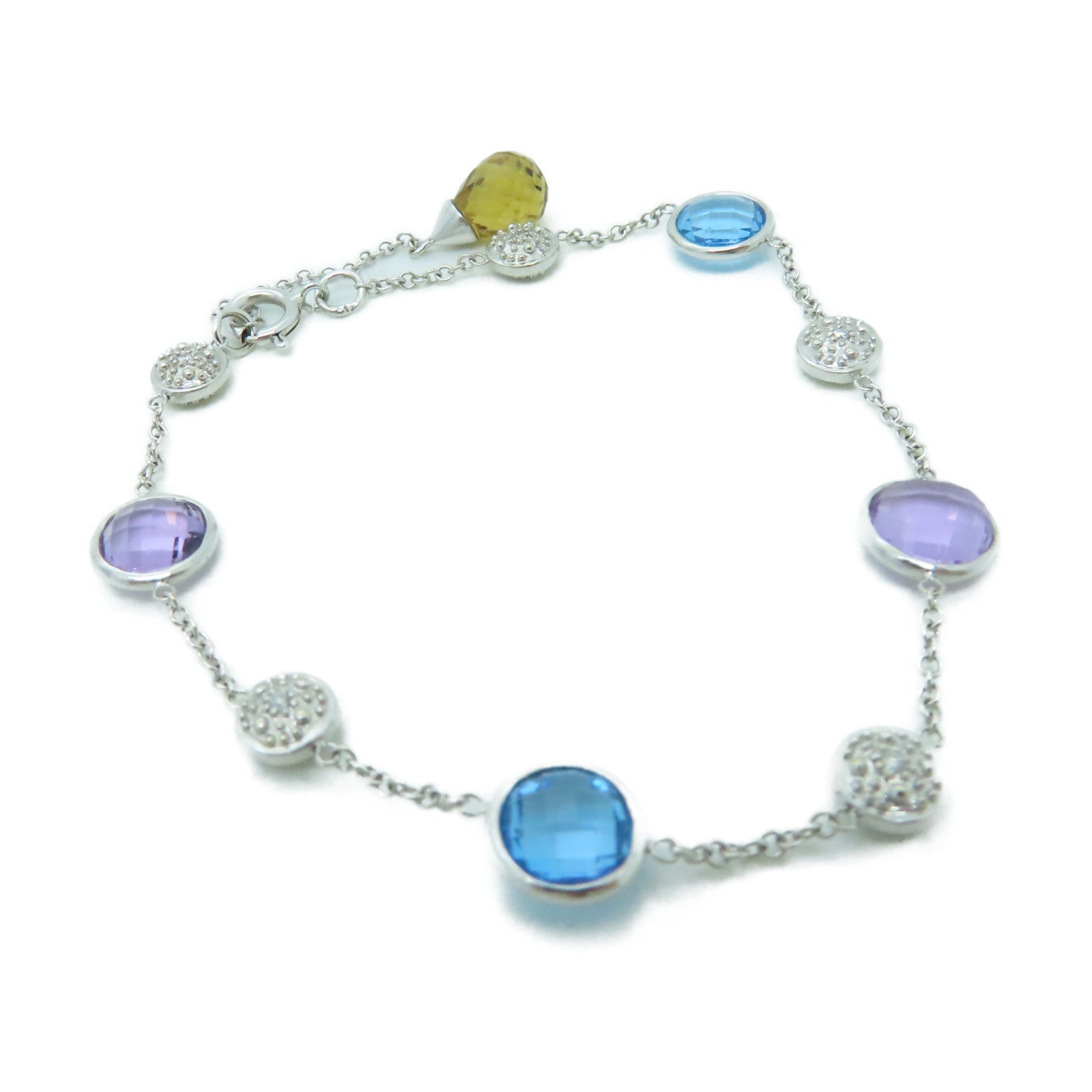 JEWELRY 【激減優惠】18K白金Bracelet手鏈藍色/紫色/黃色