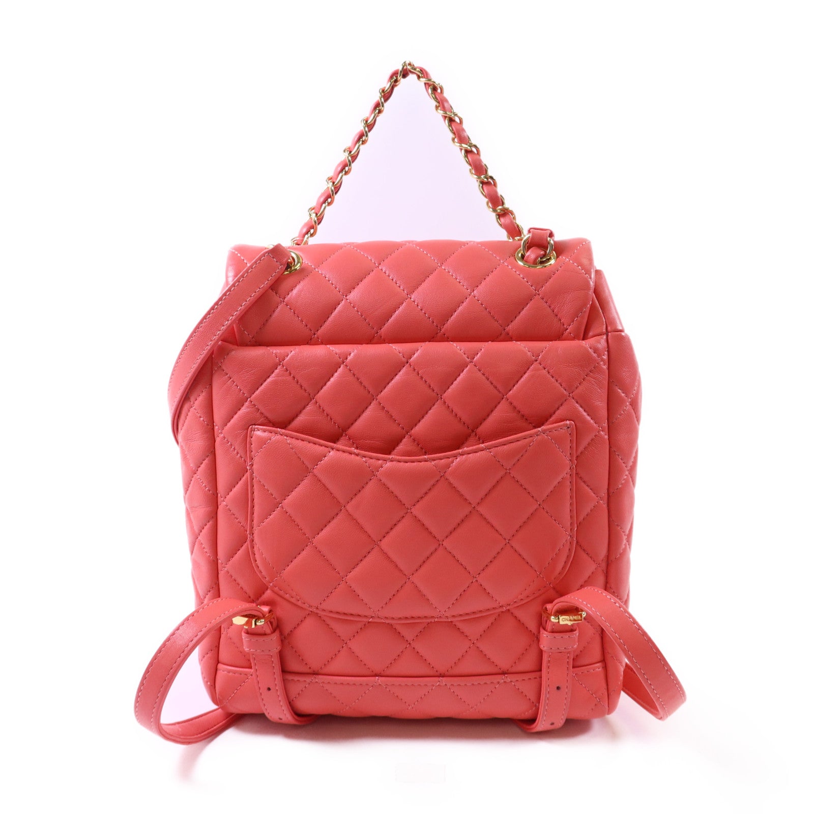 CHANEL 【激減優惠】羊皮皮革Backpack金扣背包
