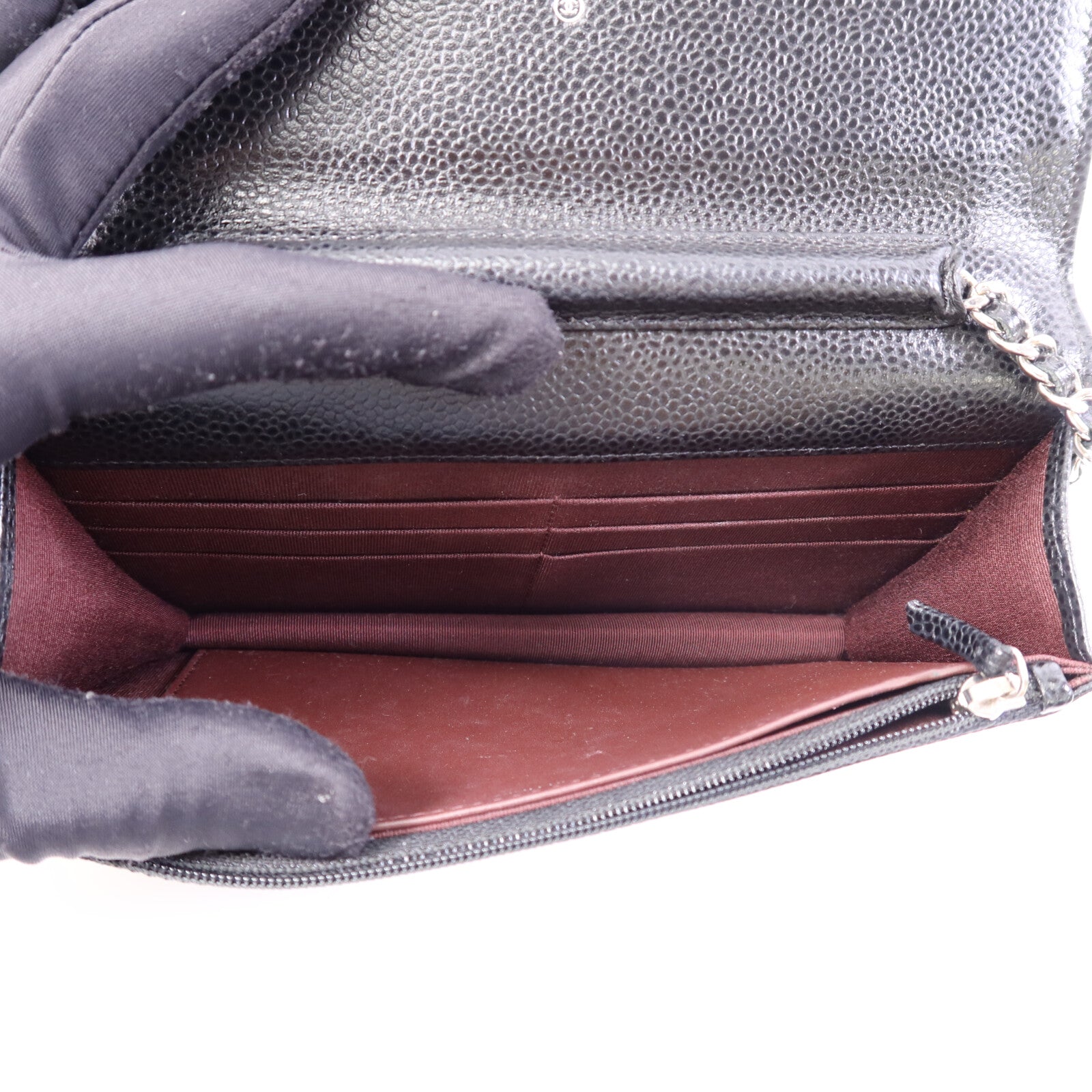 CHANEL 牛皮皮革WOC Wallet On Chain銀扣鏈帶肩背袋