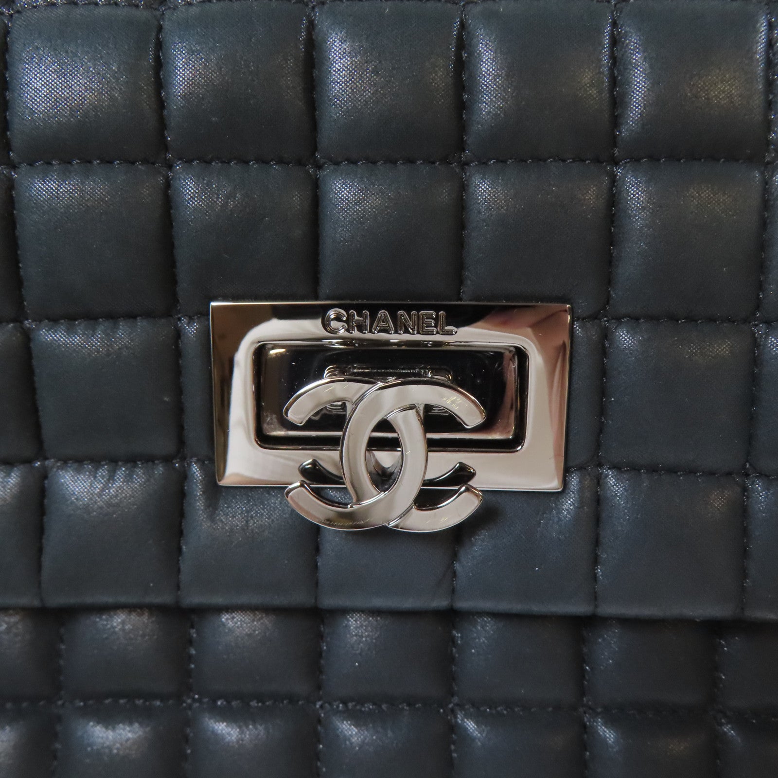 CHANEL 【激減優惠】皮革Chain Shoulder Bag銀扣鏈帶肩背袋黑色