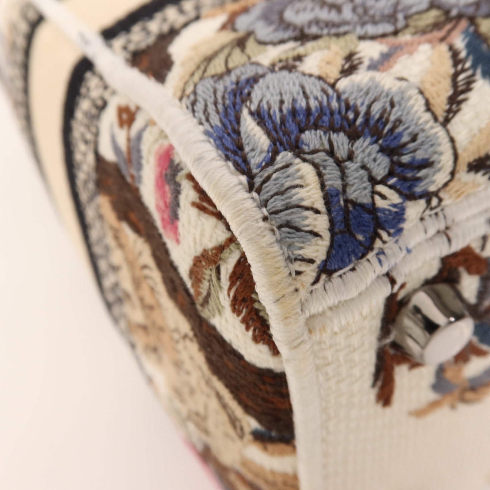 Dior 帆布Lady Dior Medium銀扣手挽肩背兩用袋