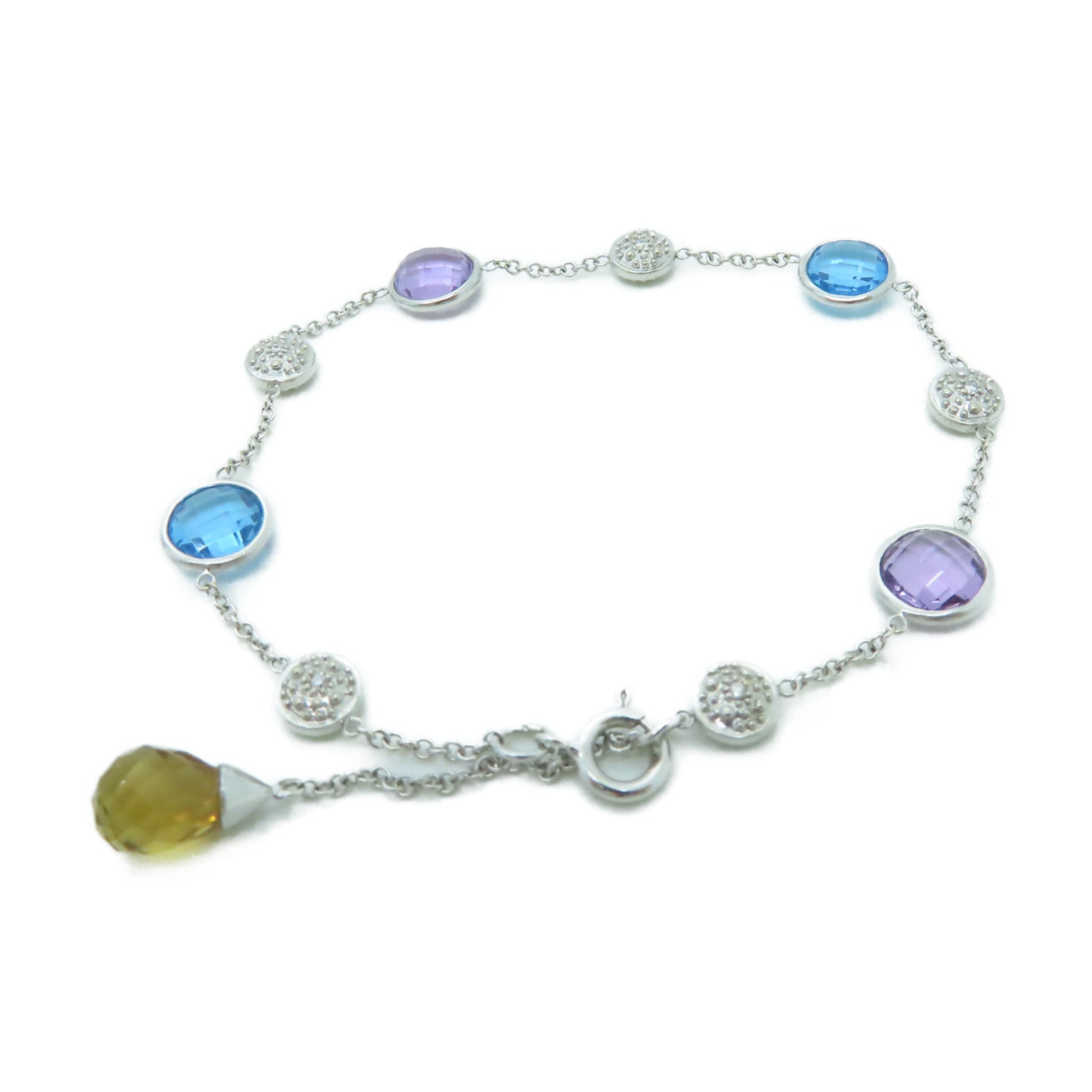 JEWELRY 【激減優惠】18K白金Bracelet手鏈藍色/紫色/黃色
