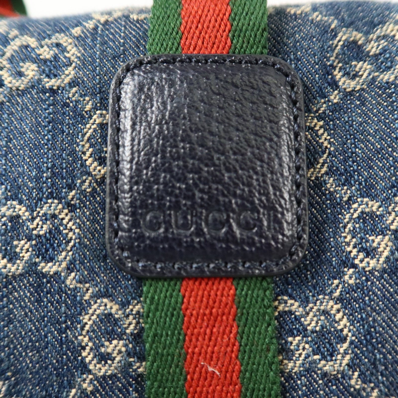 GUCCI 牛仔布Ophidia Boston銀扣手挽肩背兩用袋