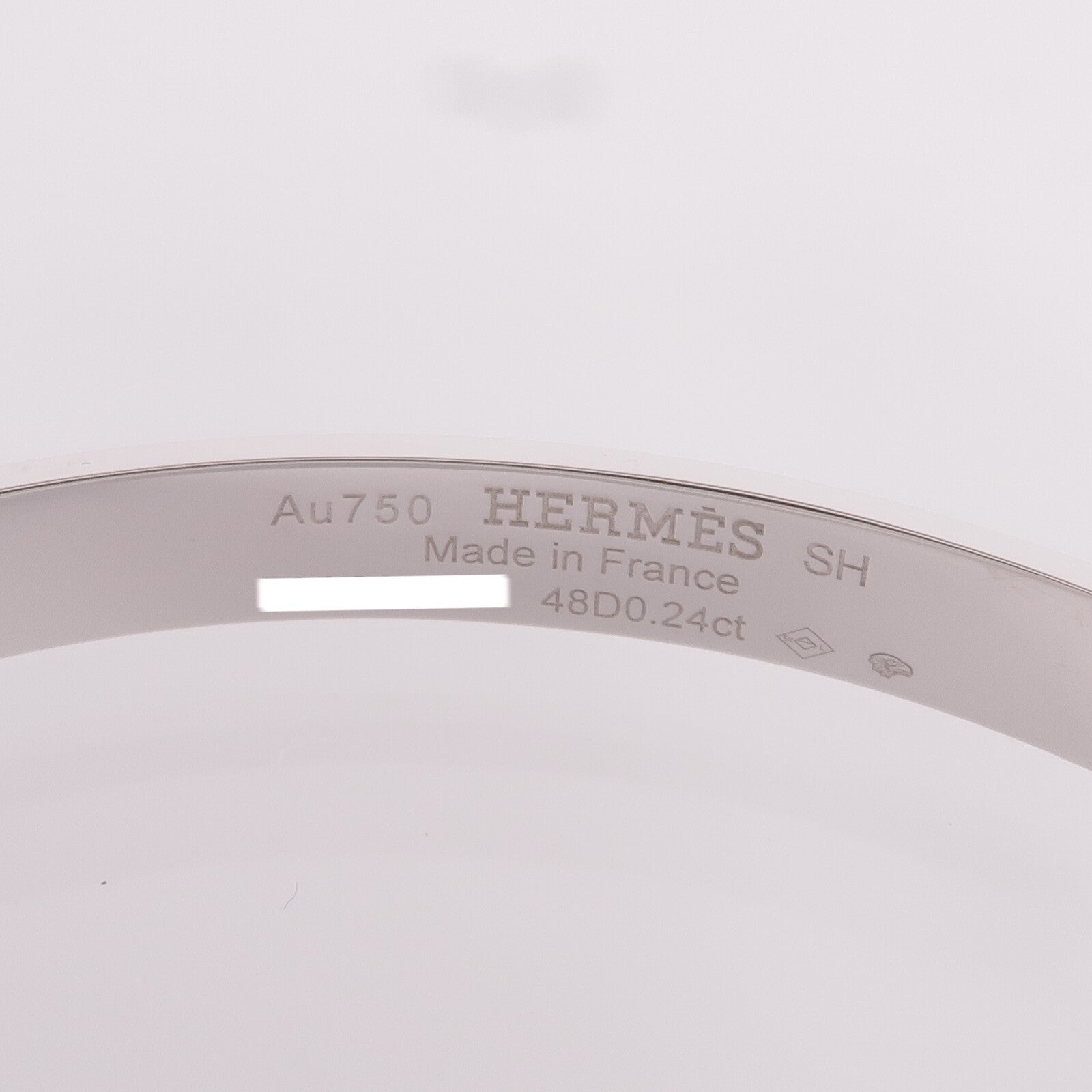HERMES 18K白金Collier de chien Bracelet鑽石手鐲