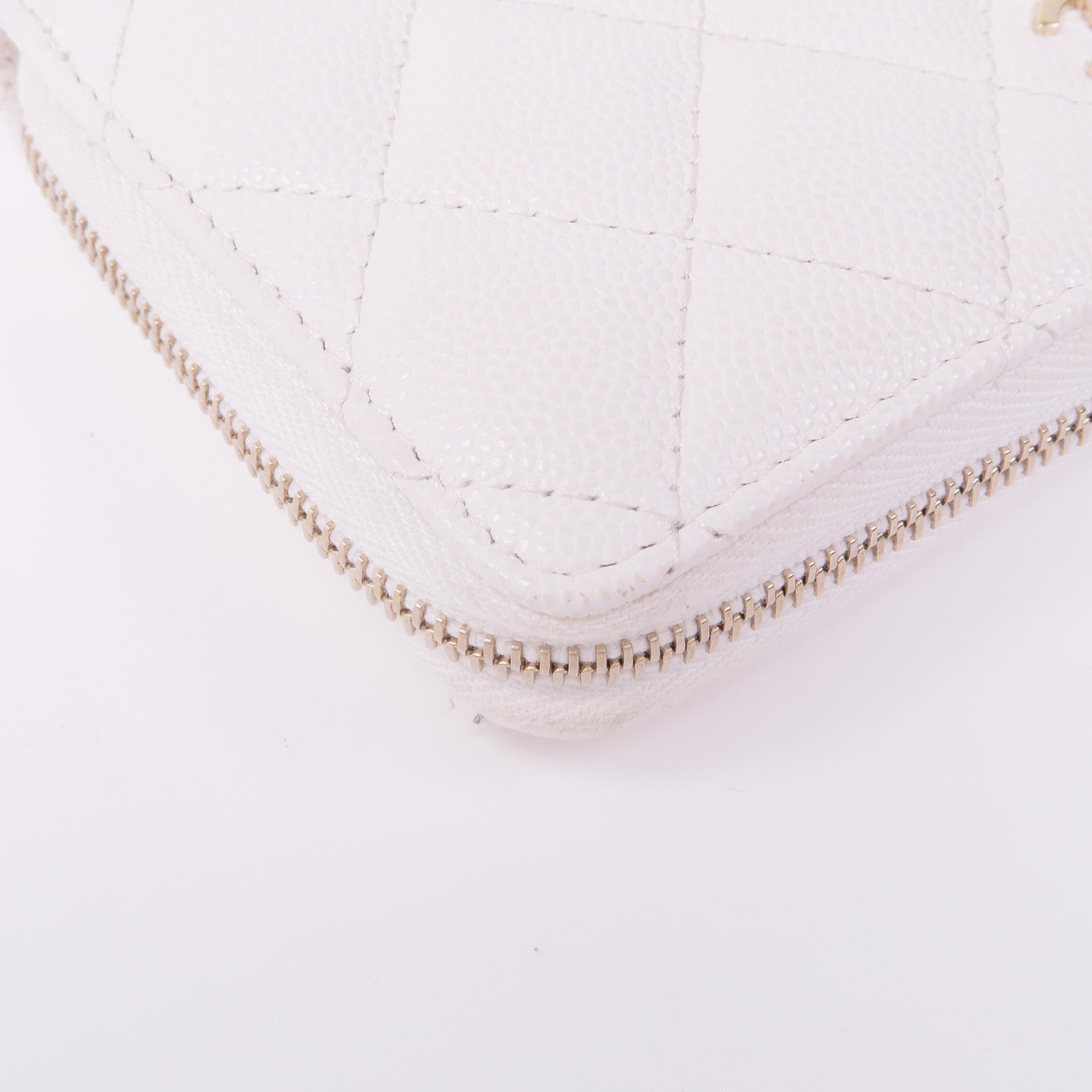 CHANEL 牛皮皮革Zipped Wallet金扣長錢包