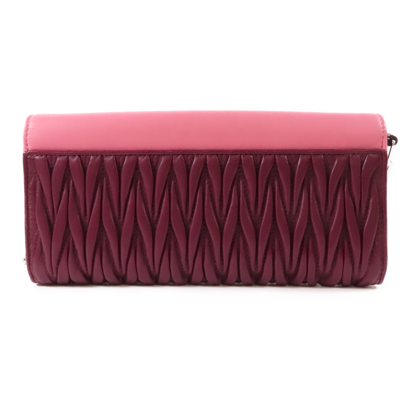 Miu Miu 【激減優惠】羊皮皮革Chain Shoulder Wallet銀扣鏈帶肩背袋