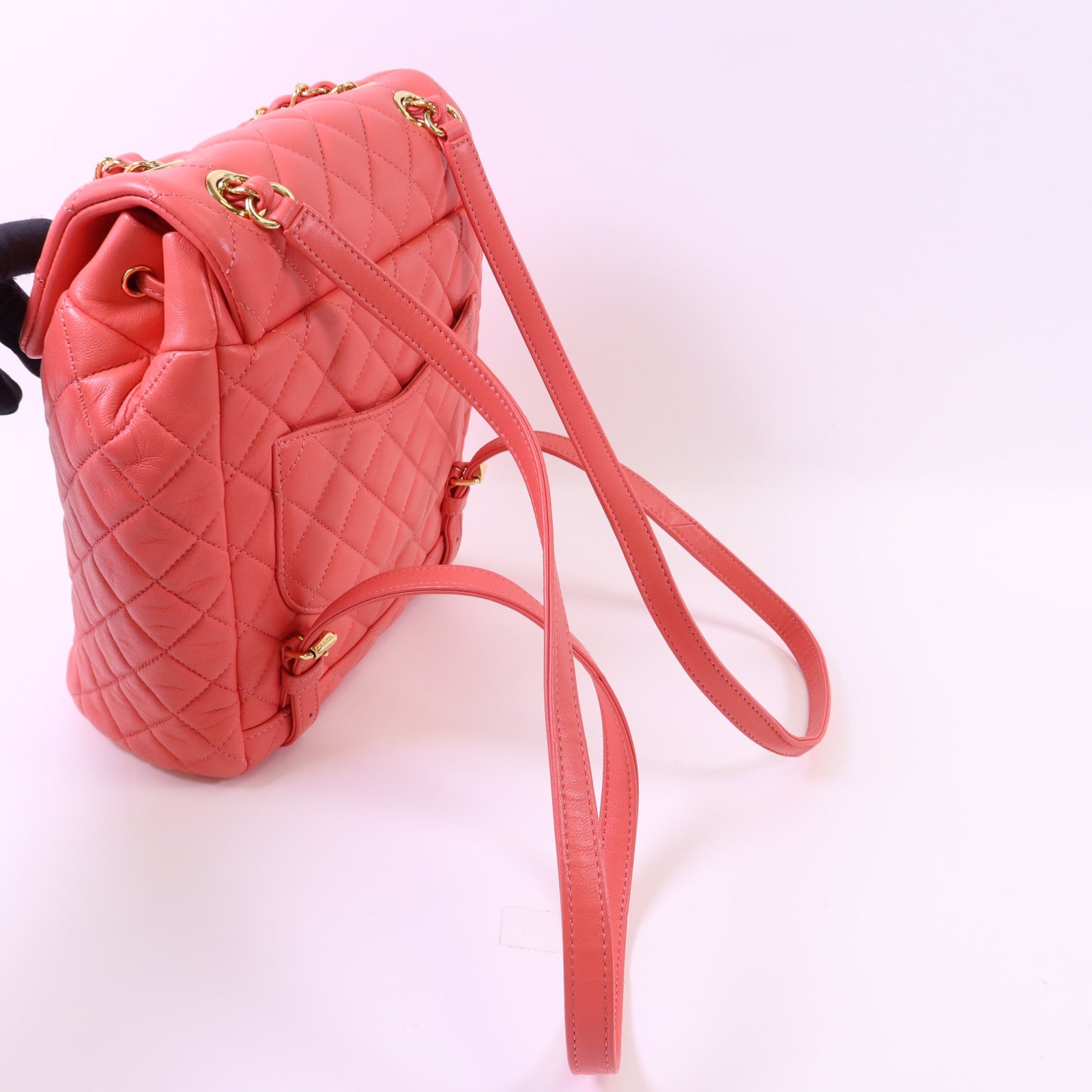 CHANEL 【激減優惠】羊皮皮革Backpack金扣背包